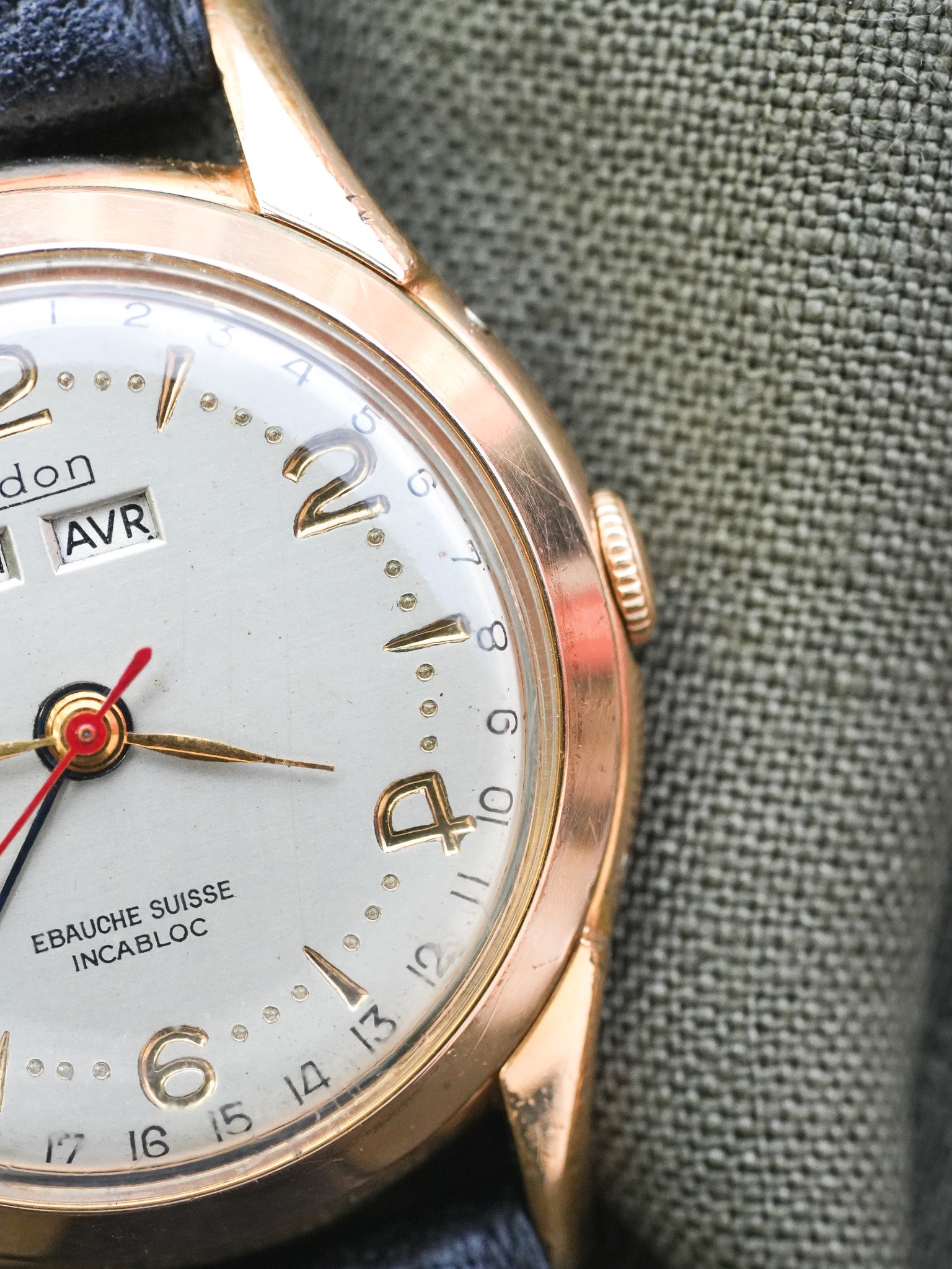 Zédon - Triple Calendar Français Plaqué or - 1960s