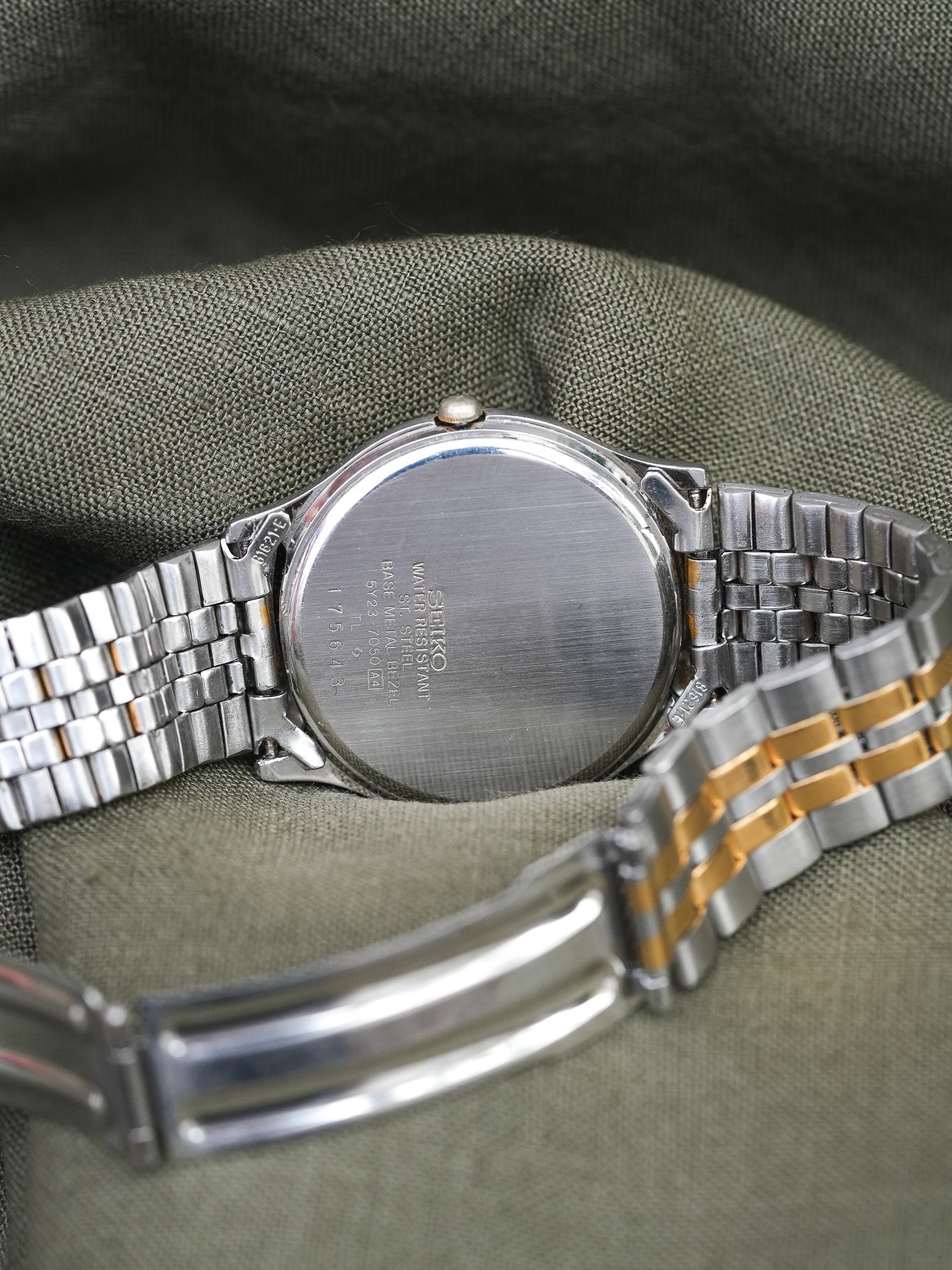Seiko - SQ Daydate Stahl Gold Französisch Englisch Weiß - 1991