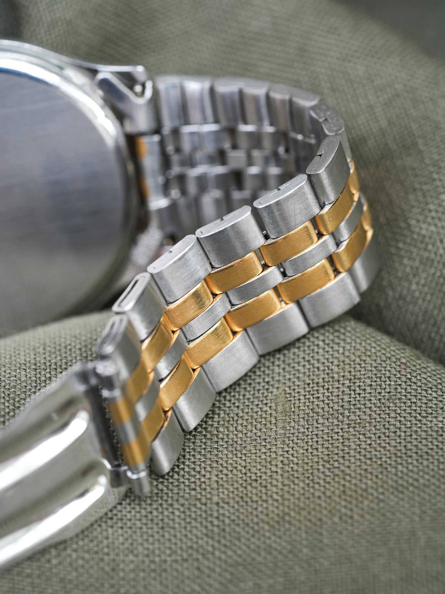 Seiko - SQ Daydate Stahl Gold Französisch Englisch Weiß - 1991
