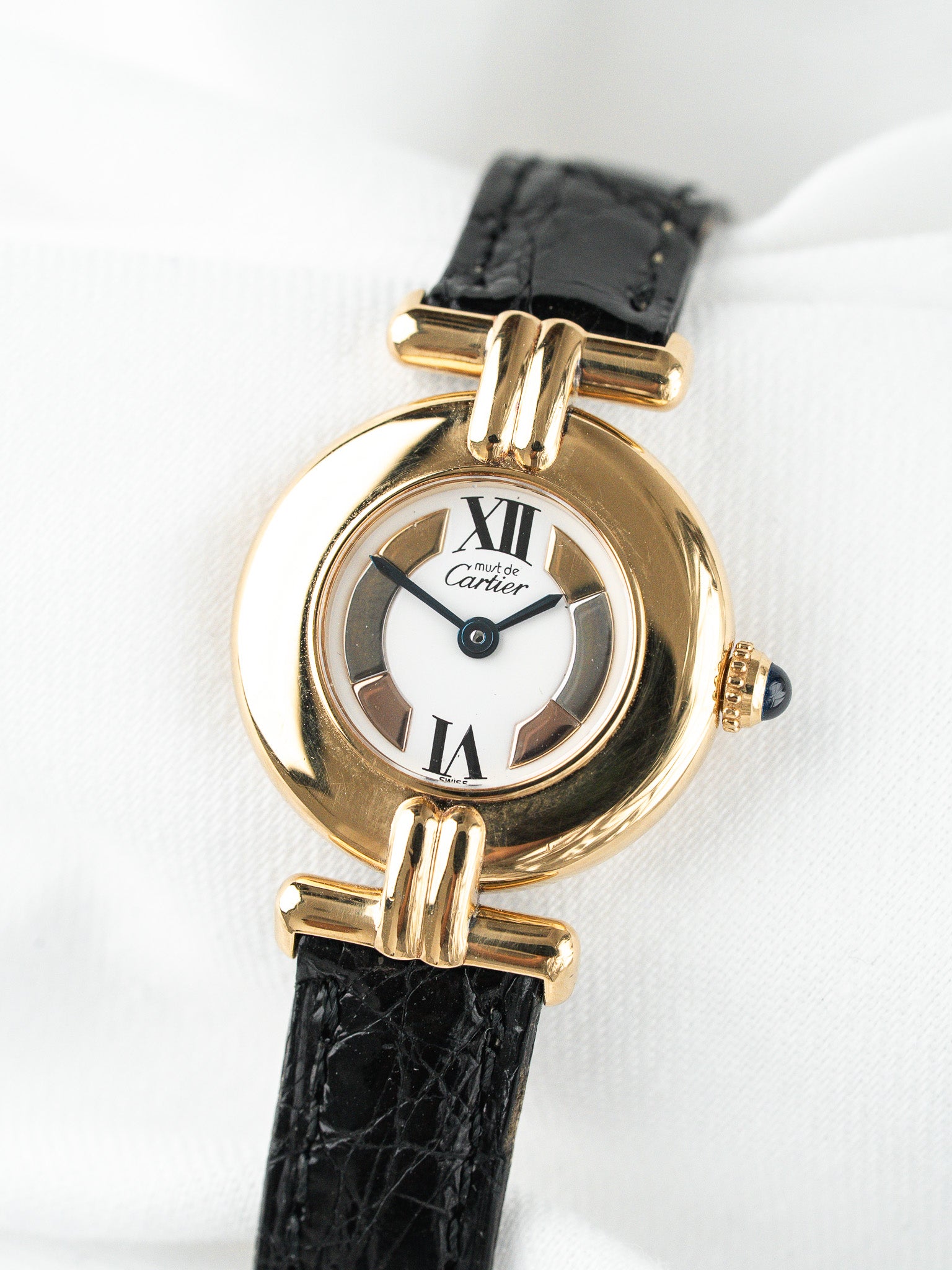 Montre Cartier Must Colisée Vermeil (1994) – Full Set & Bracelet Noir