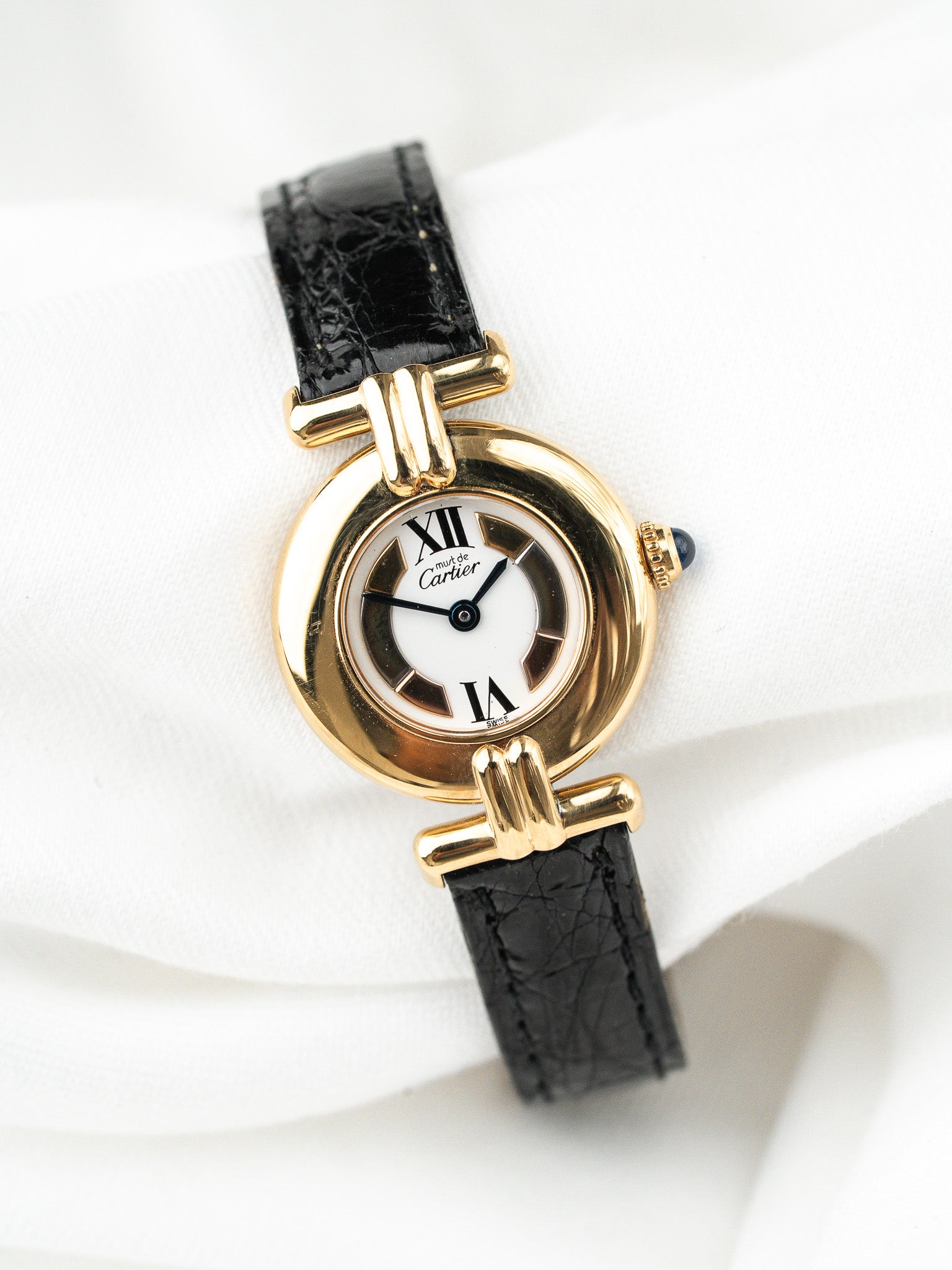 Montre Cartier Must Colisée Vermeil (1994) – Full Set & Bracelet Noir