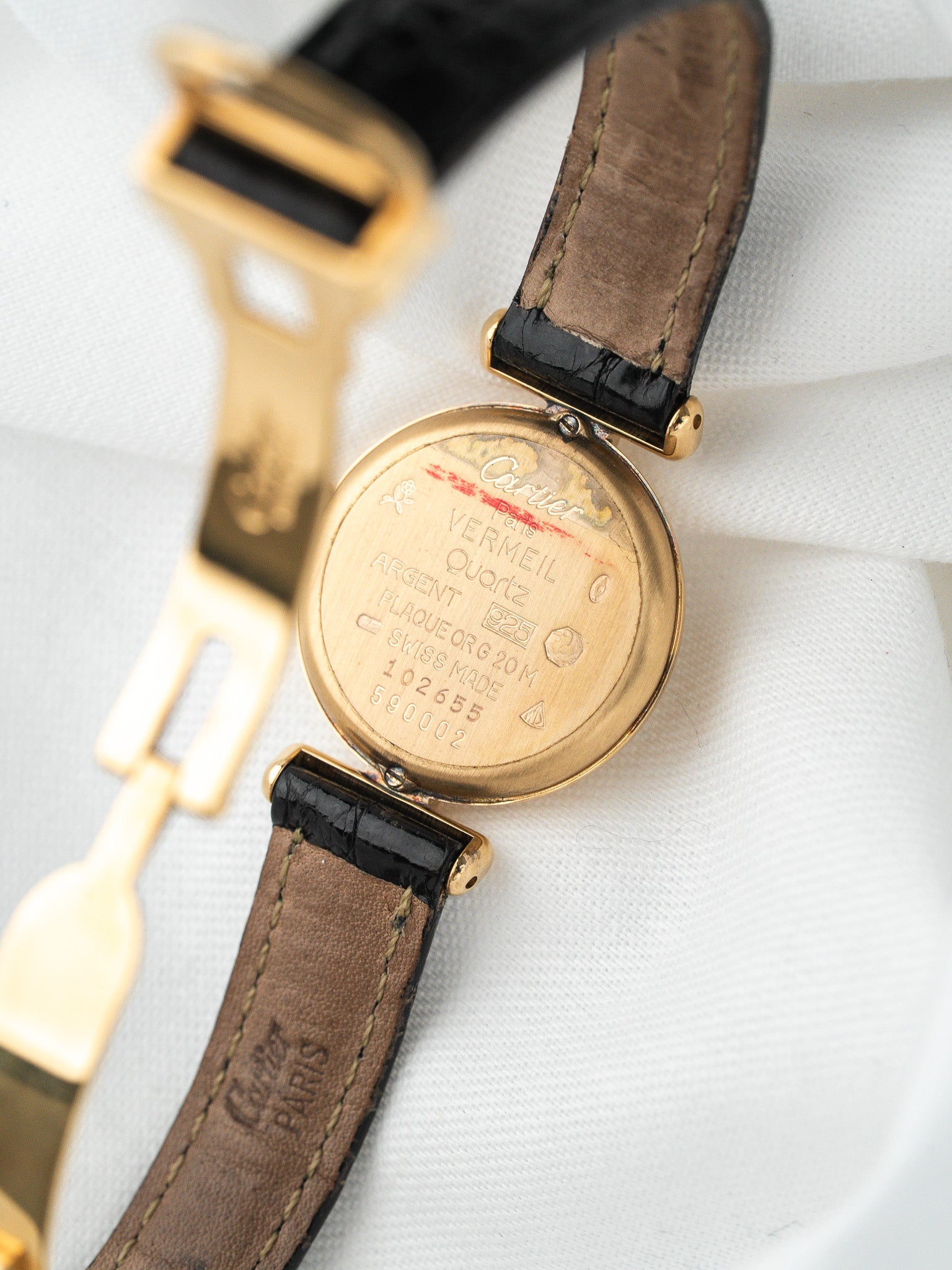 Montre Cartier Must Colisée Vermeil (1994) – Full Set & Bracelet Noir