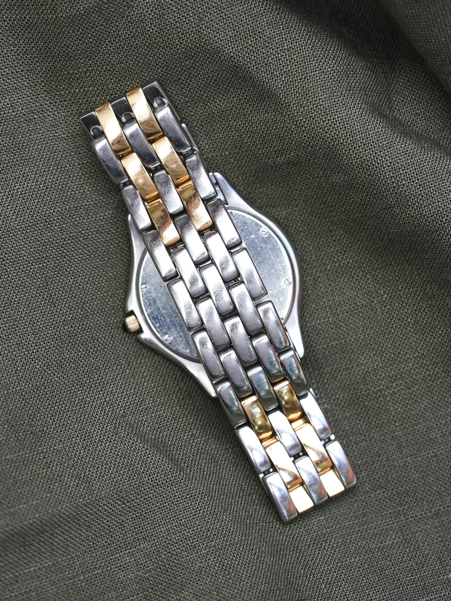 Cartier - Cougar Acier Or grand modèle 2 rangées - 1980s