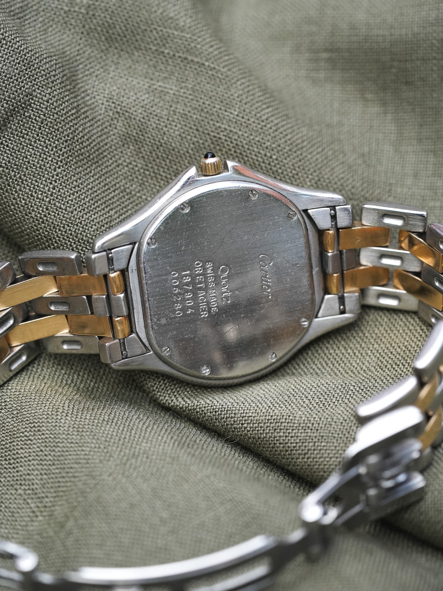 Cartier - Cougar Acier Or grand modèle 2 rangées - 1980s