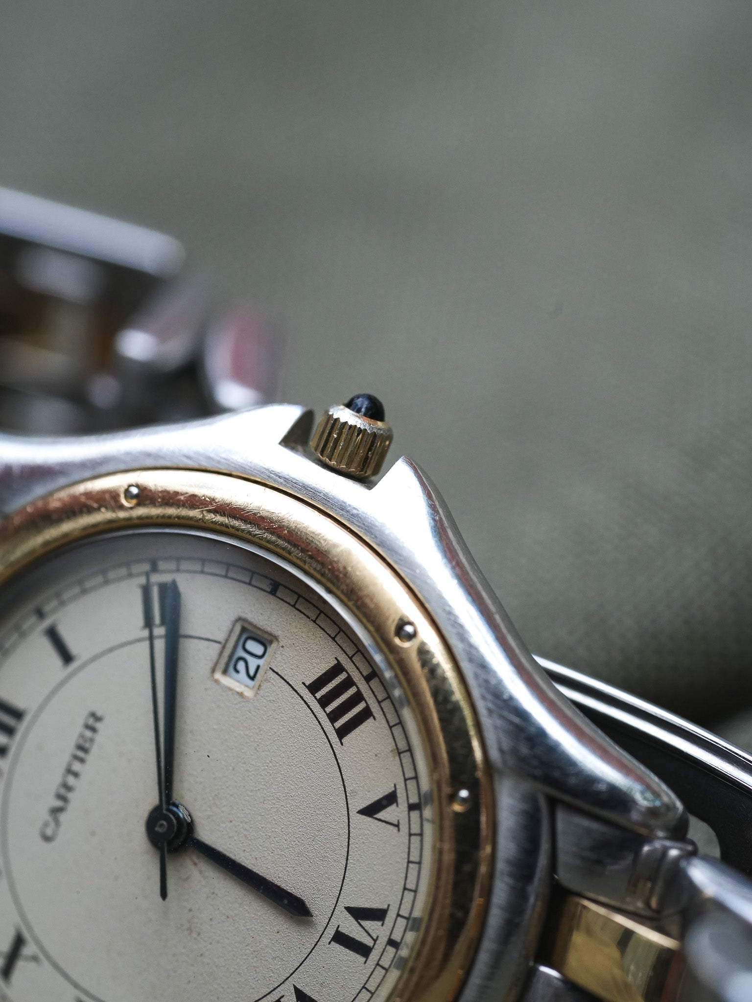 Cartier - Cougar Acier Or grand modèle 2 rangées - 1980s
