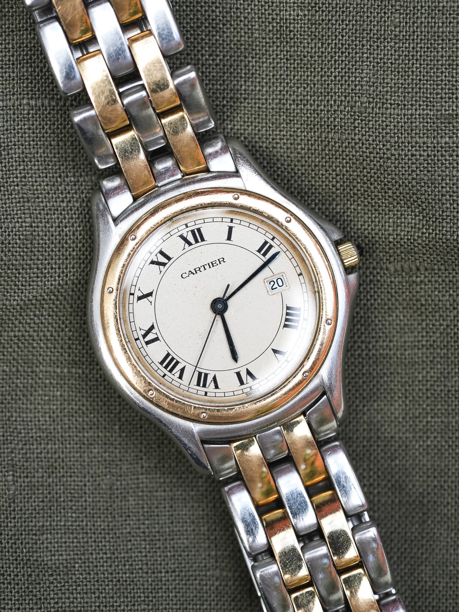 Cartier - Cougar Acier Or grand modèle 2 rangées - 1980s