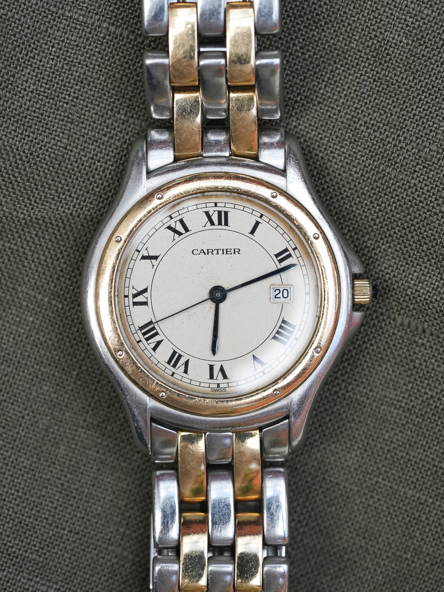 Cartier - Cougar Acier Or grand modèle 2 rangées - 1980s