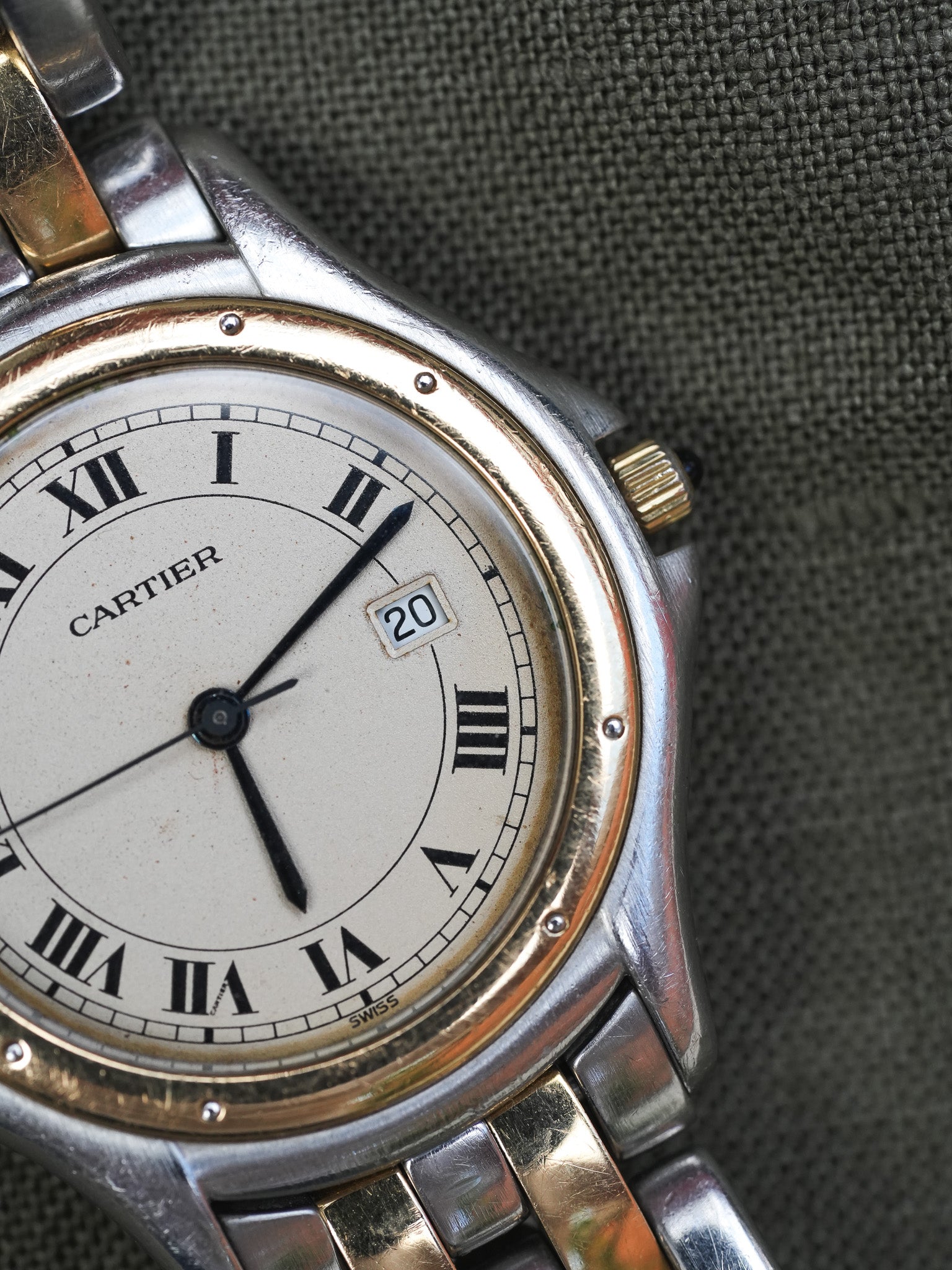 Cartier - Cougar Acier Or grand modèle 2 rangées - 1980s