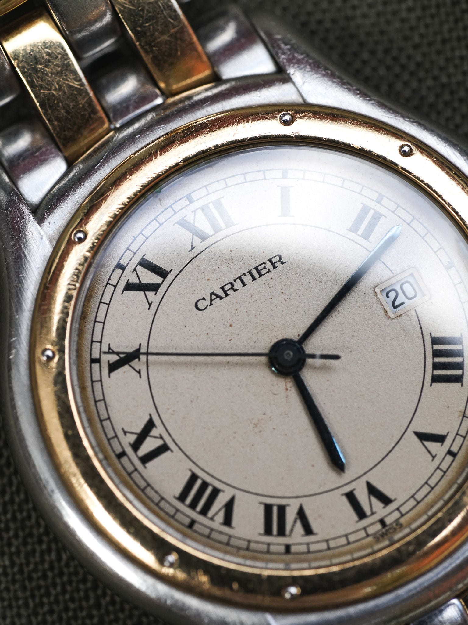 Cartier - Cougar Acier Or grand modèle 2 rangées - 1980s