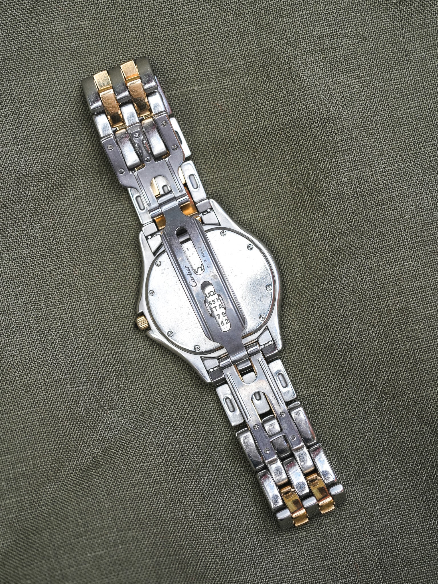 Cartier - Cougar Acier Or grand modèle 2 rangées - 1980s