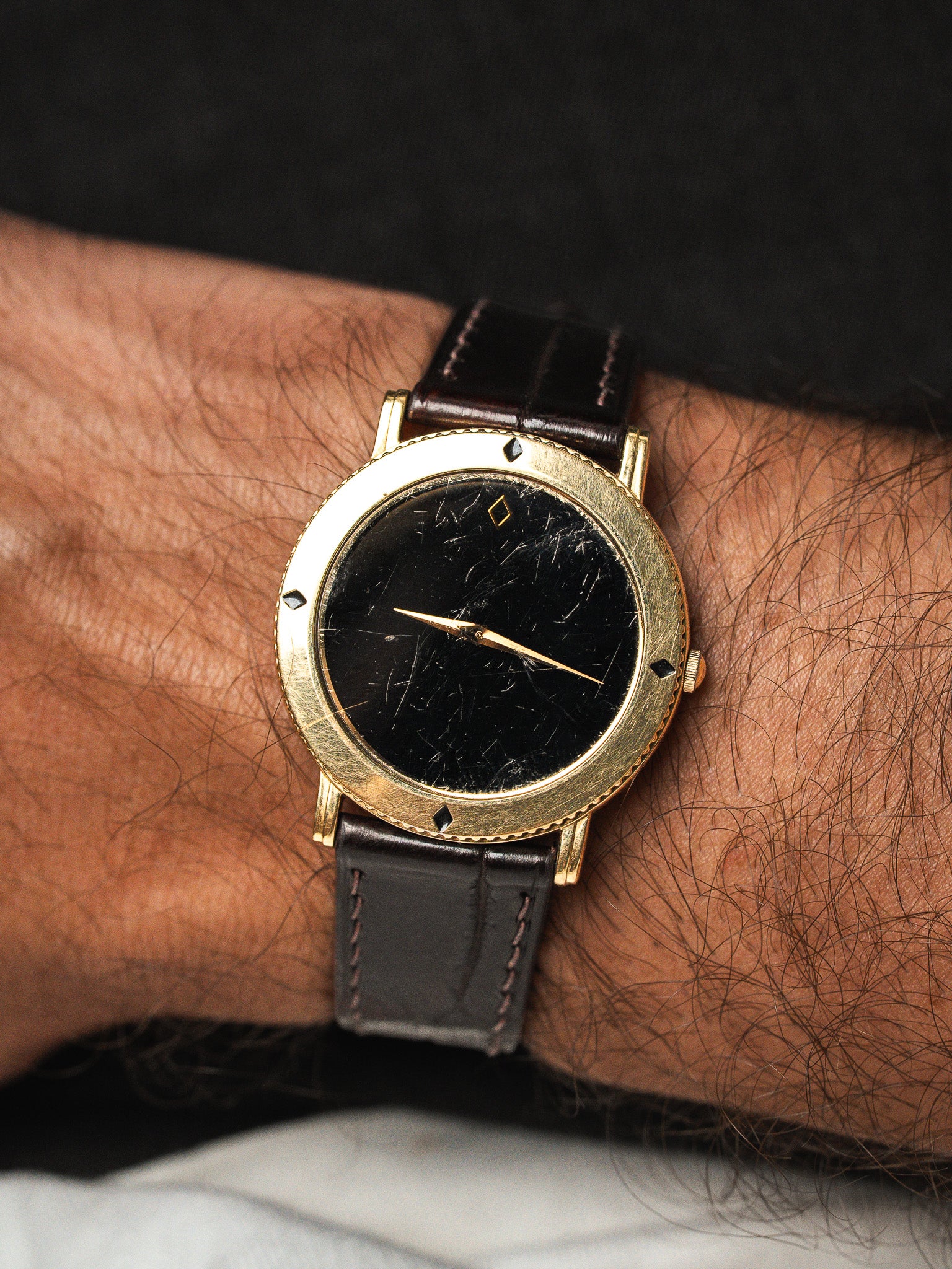 Montre Seiko The Blackdiamond Collection — Plaqué Or Cadran Masquant (1993)