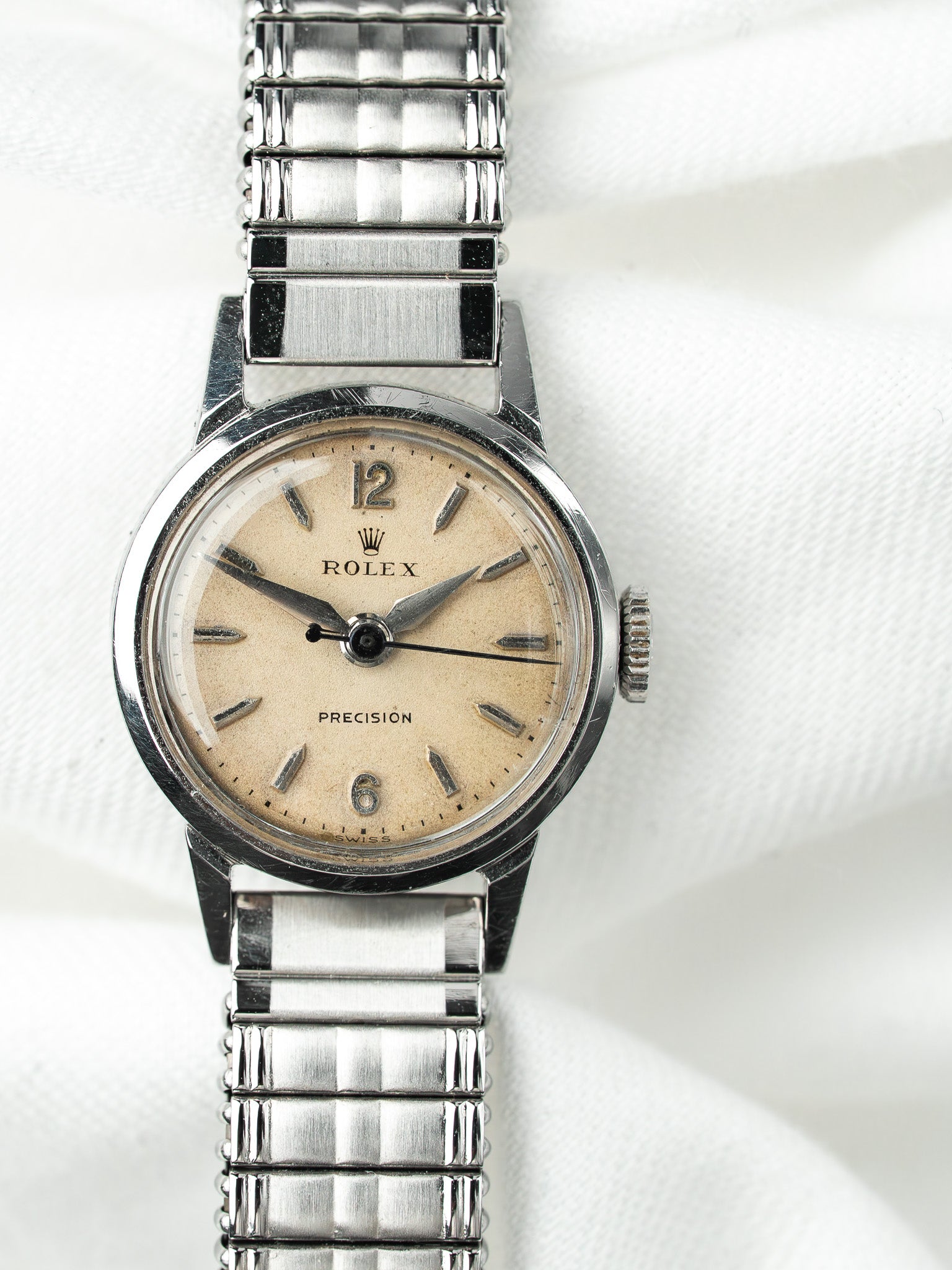 Rolex Precision 9169 Vintage — Montre Femme Trotteuse Bleuie (1955)