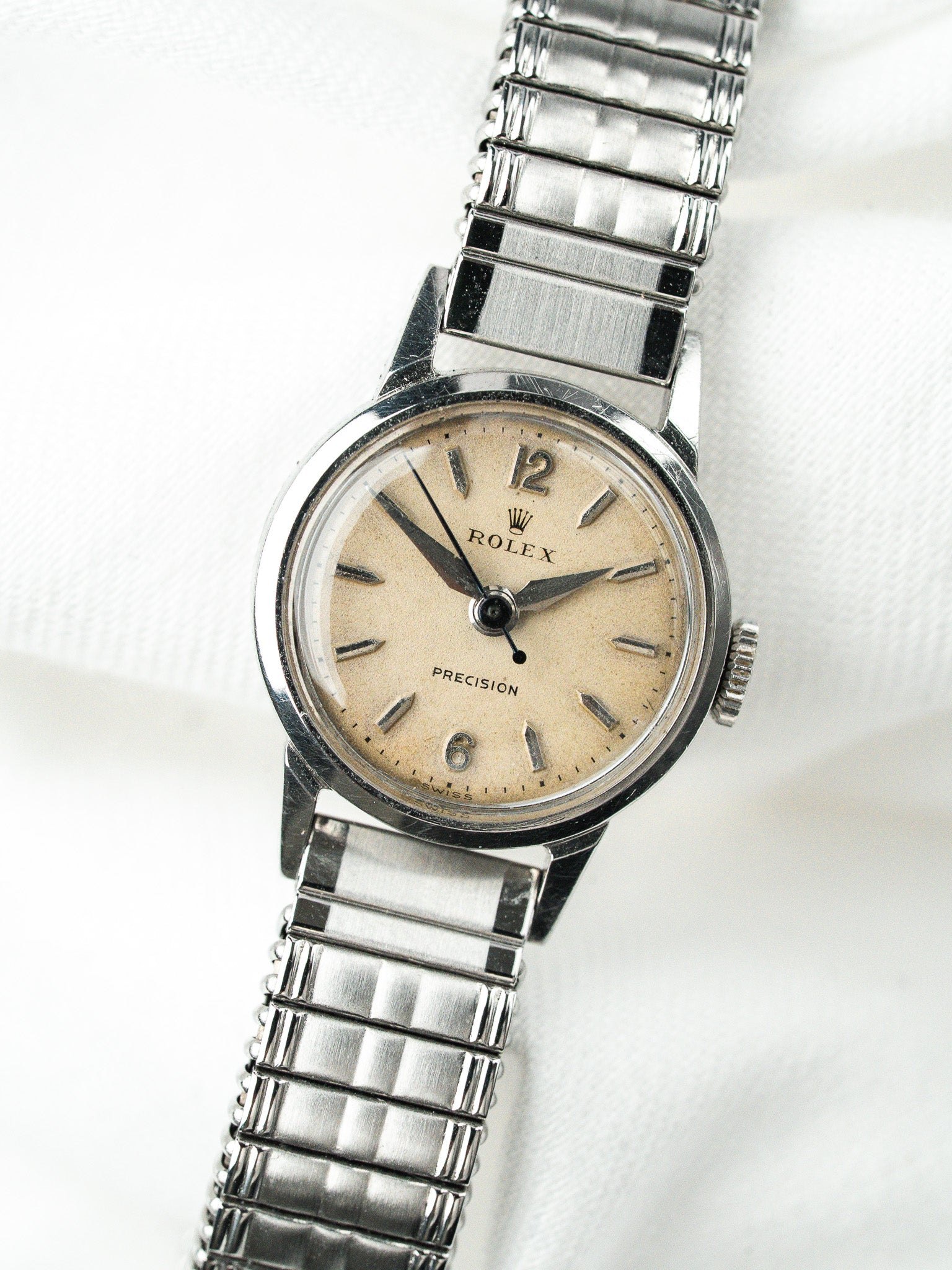Rolex Precision 9169 Vintage — Montre Femme Trotteuse Bleuie (1955)