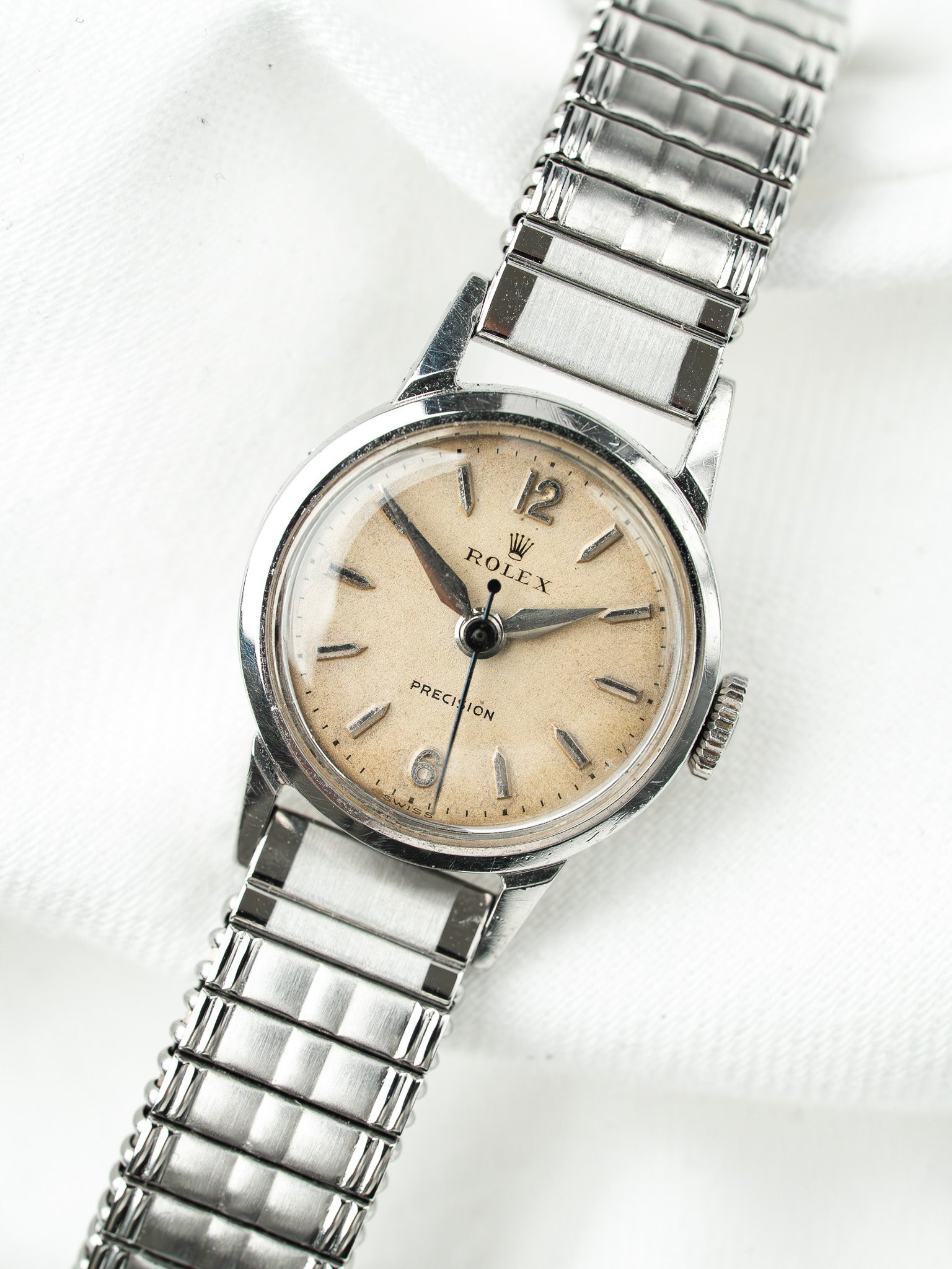 Rolex Precision 9169 Vintage — Montre Femme Trotteuse Bleuie (1955)