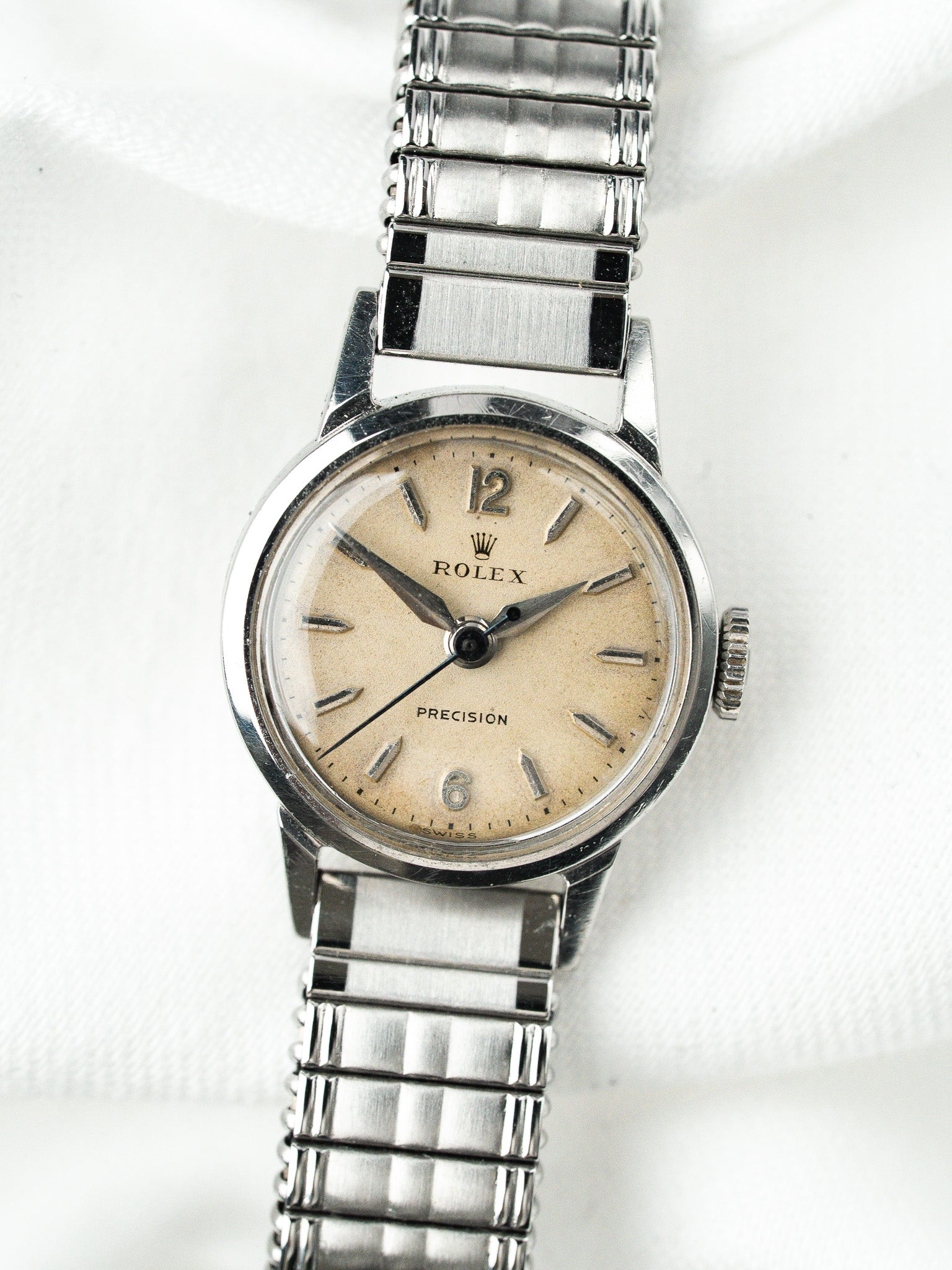 Rolex Precision 9169 Vintage — Montre Femme Trotteuse Bleuie (1955)