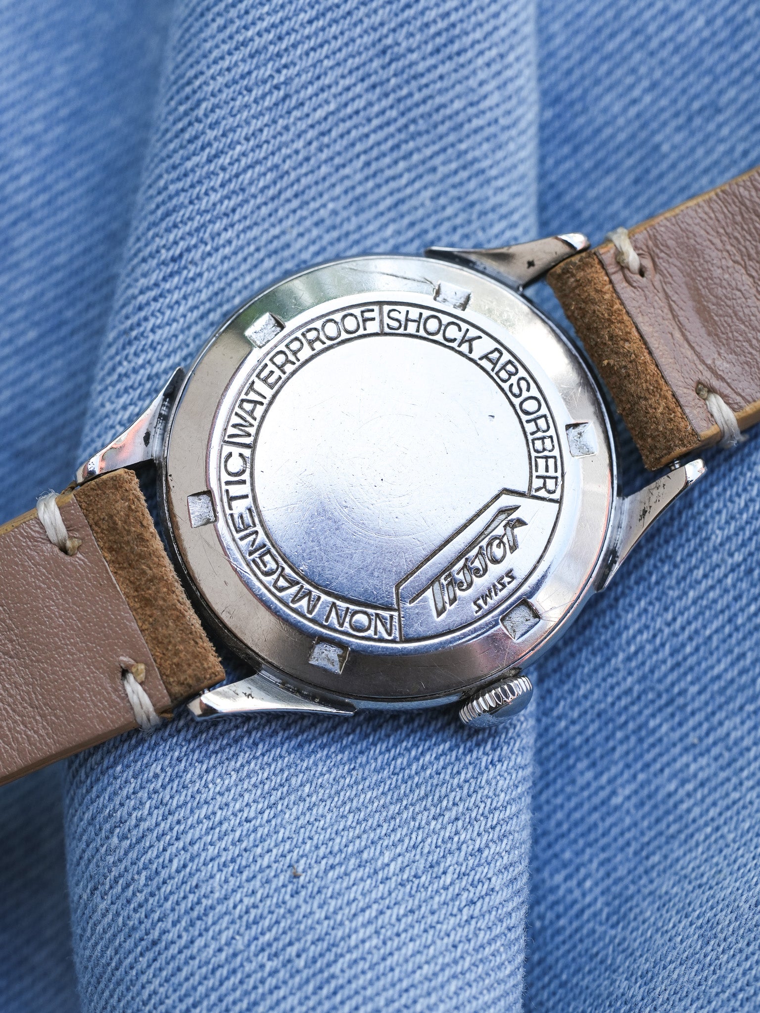 Tissot - مضاد للمغناطيسية فولاذ باتين كريم ثانية صغيرة - 1950s