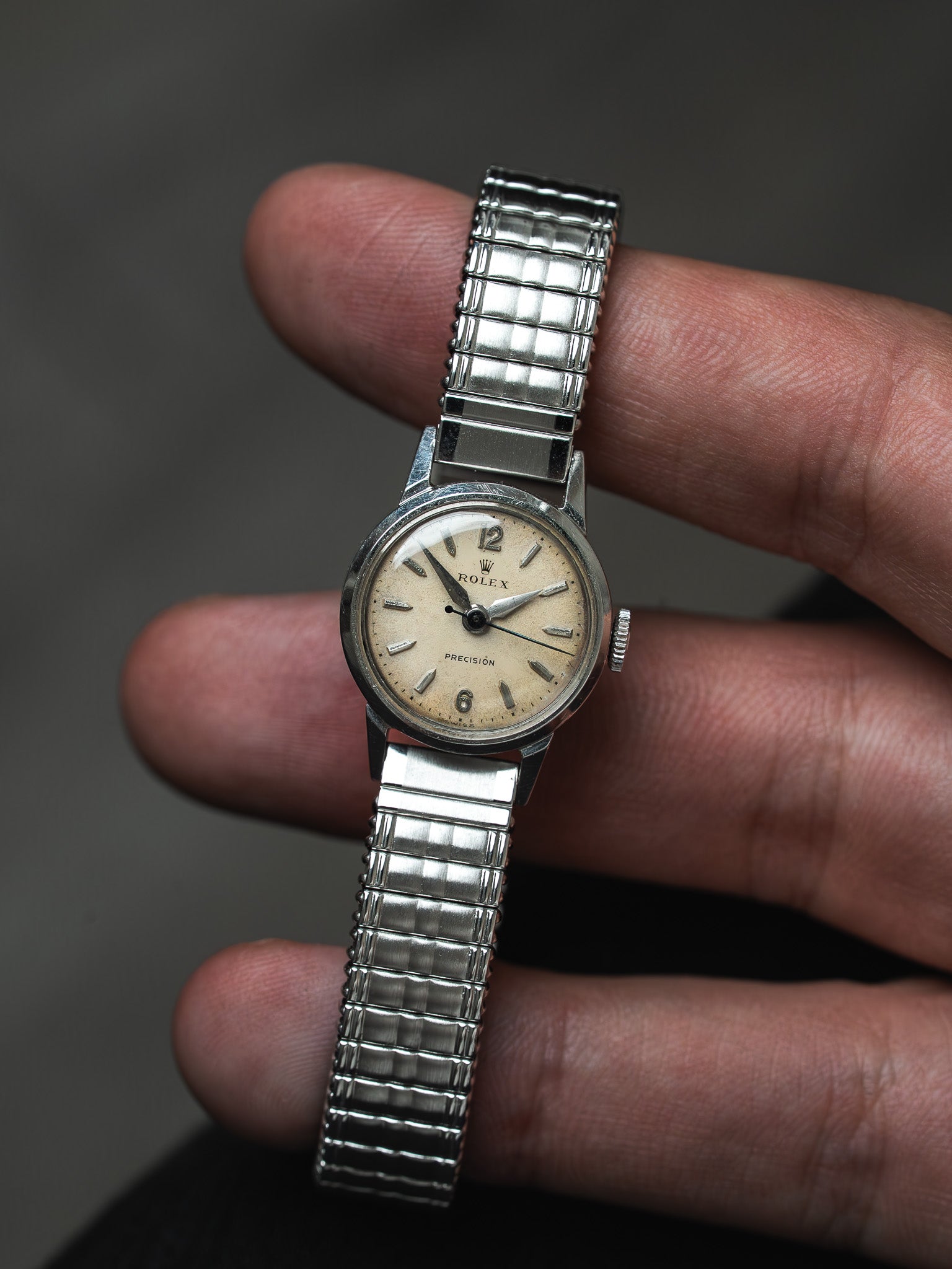 Rolex Precision 9169 Vintage — Montre Femme Trotteuse Bleuie (1955)