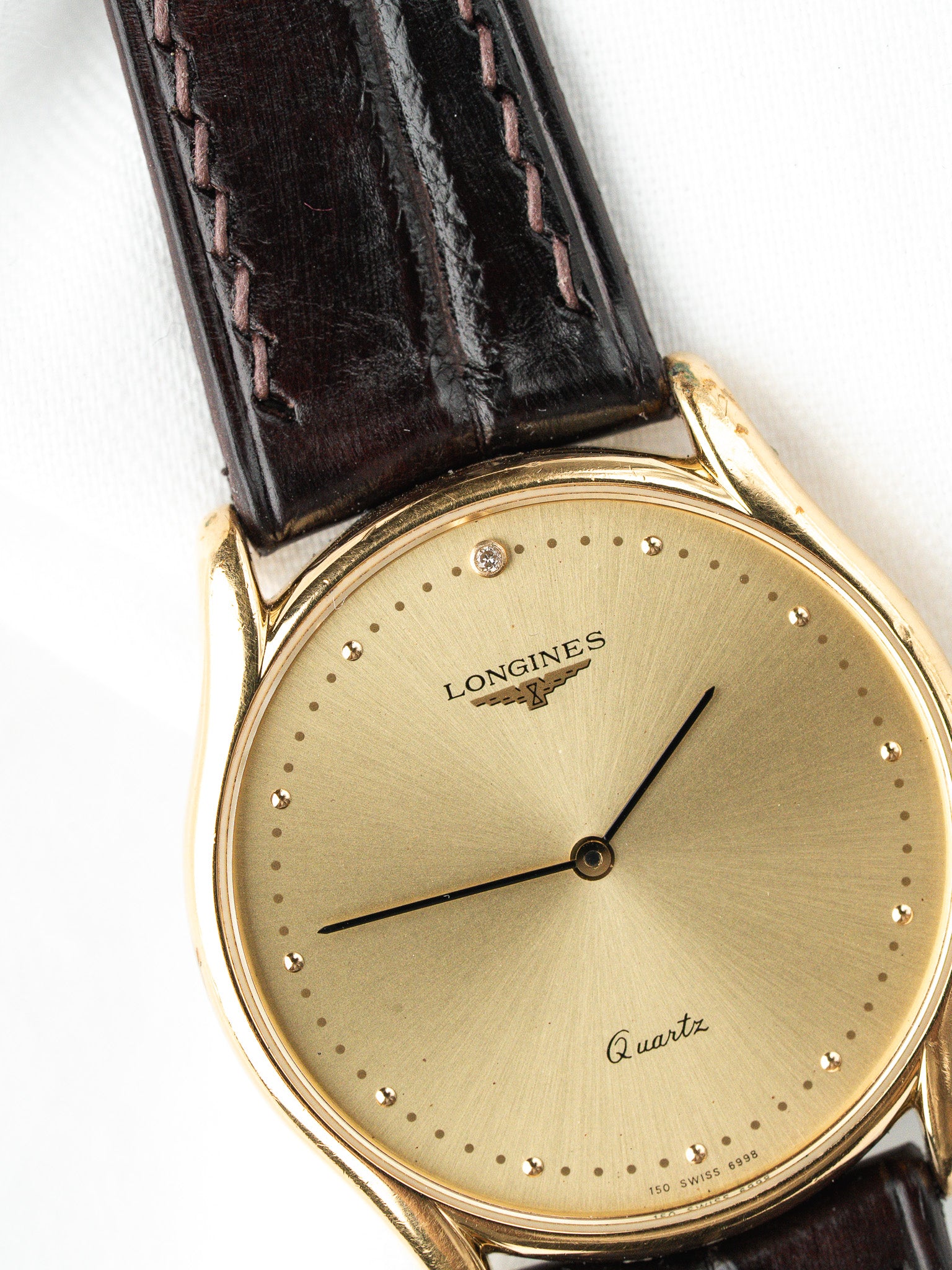 Montre Longines Vintage L4.617.2 — Plaqué Or Pierre Sertie (1980s)