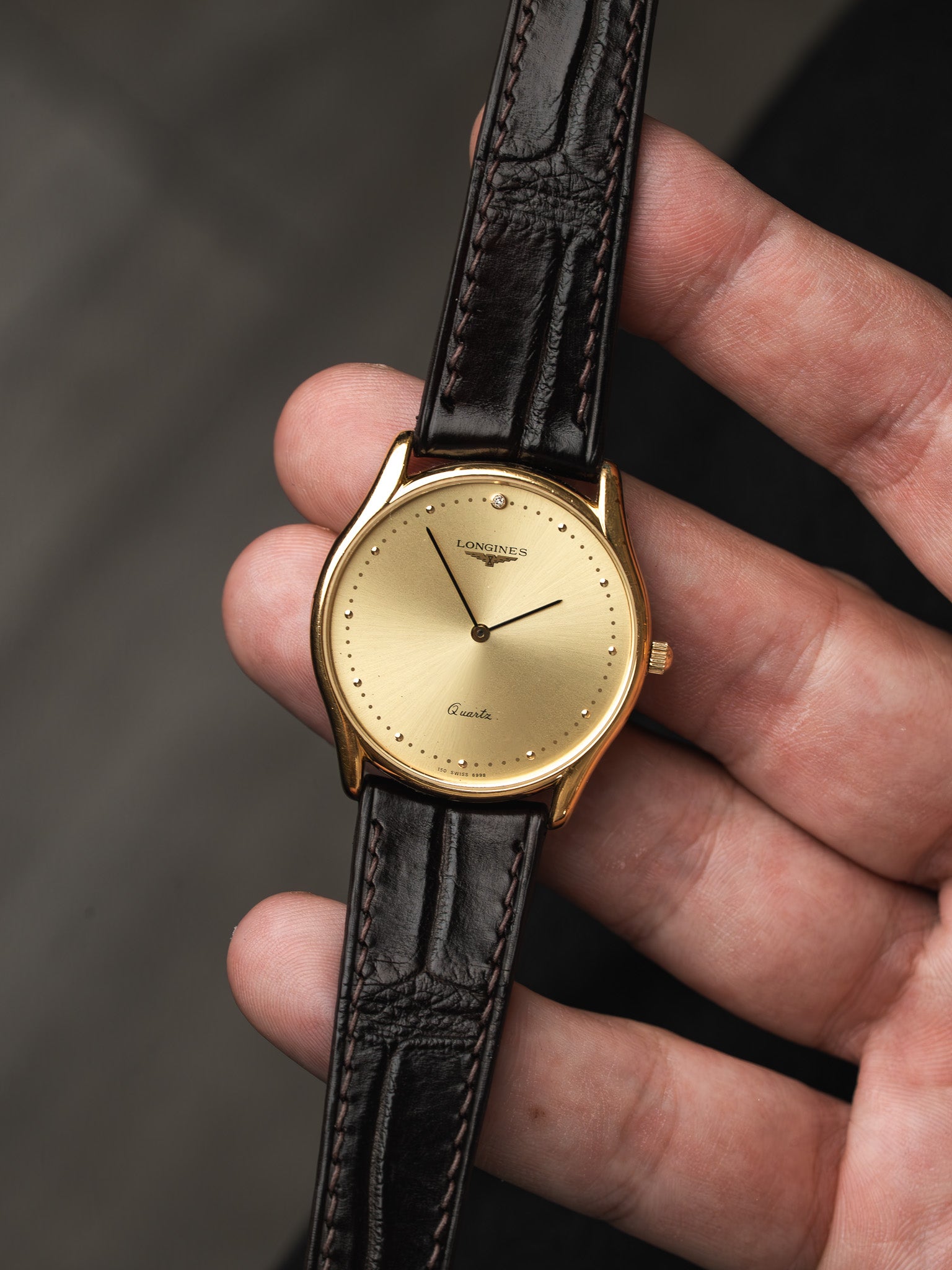 Montre Longines Vintage L4.617.2 — Plaqué Or Pierre Sertie (1980s)