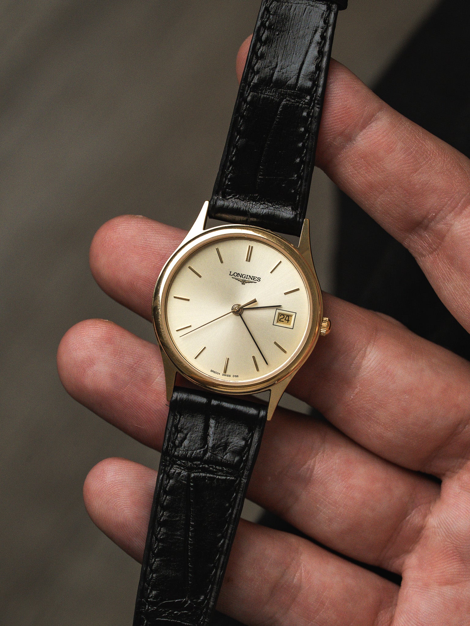 Montre Longines Vintage Plaqué Or — Cadran Doré Date (1980s)