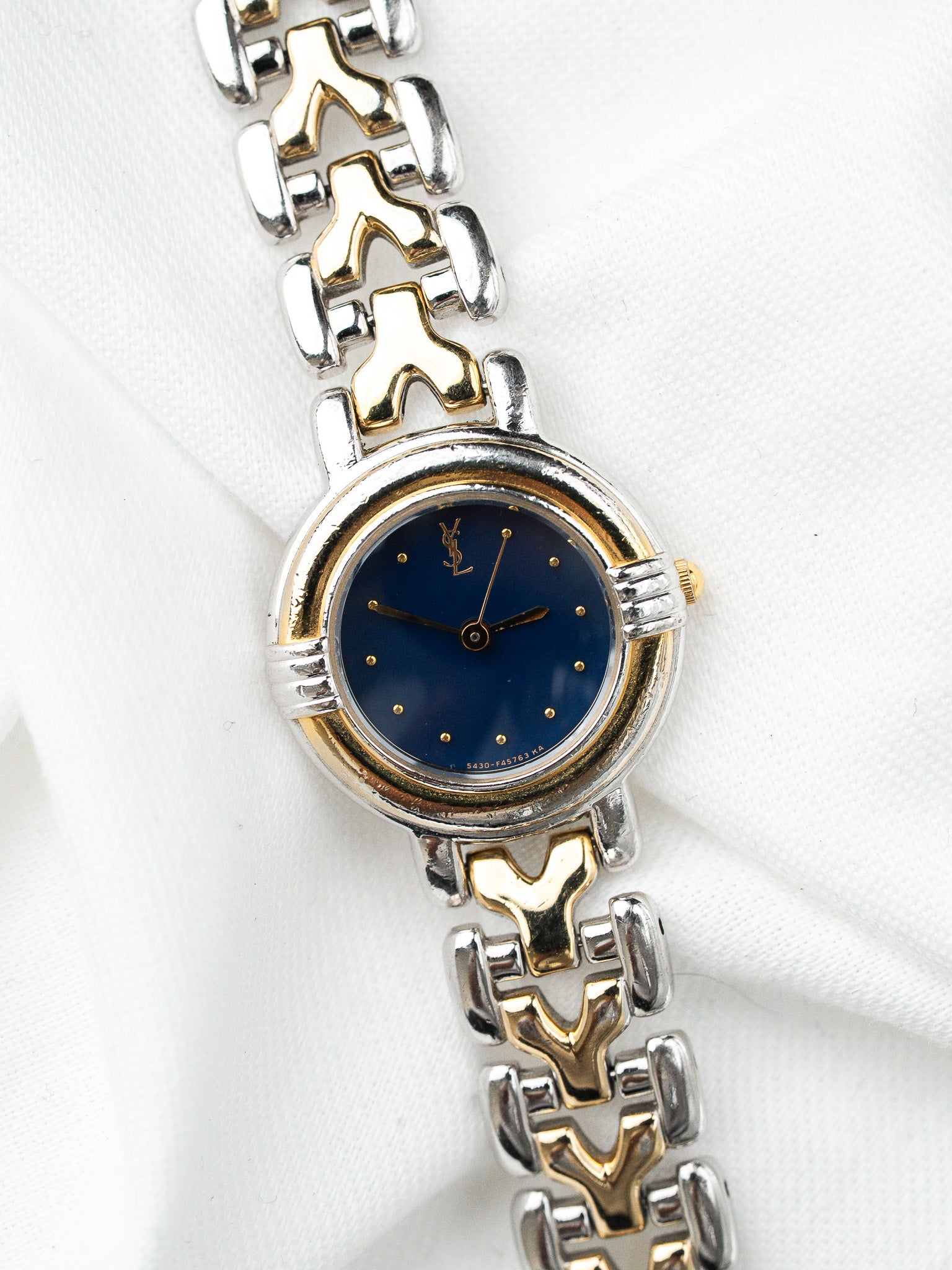 Yves Saint Laurent Vintage Watch — Two-Tone Blue Dial (1990s)