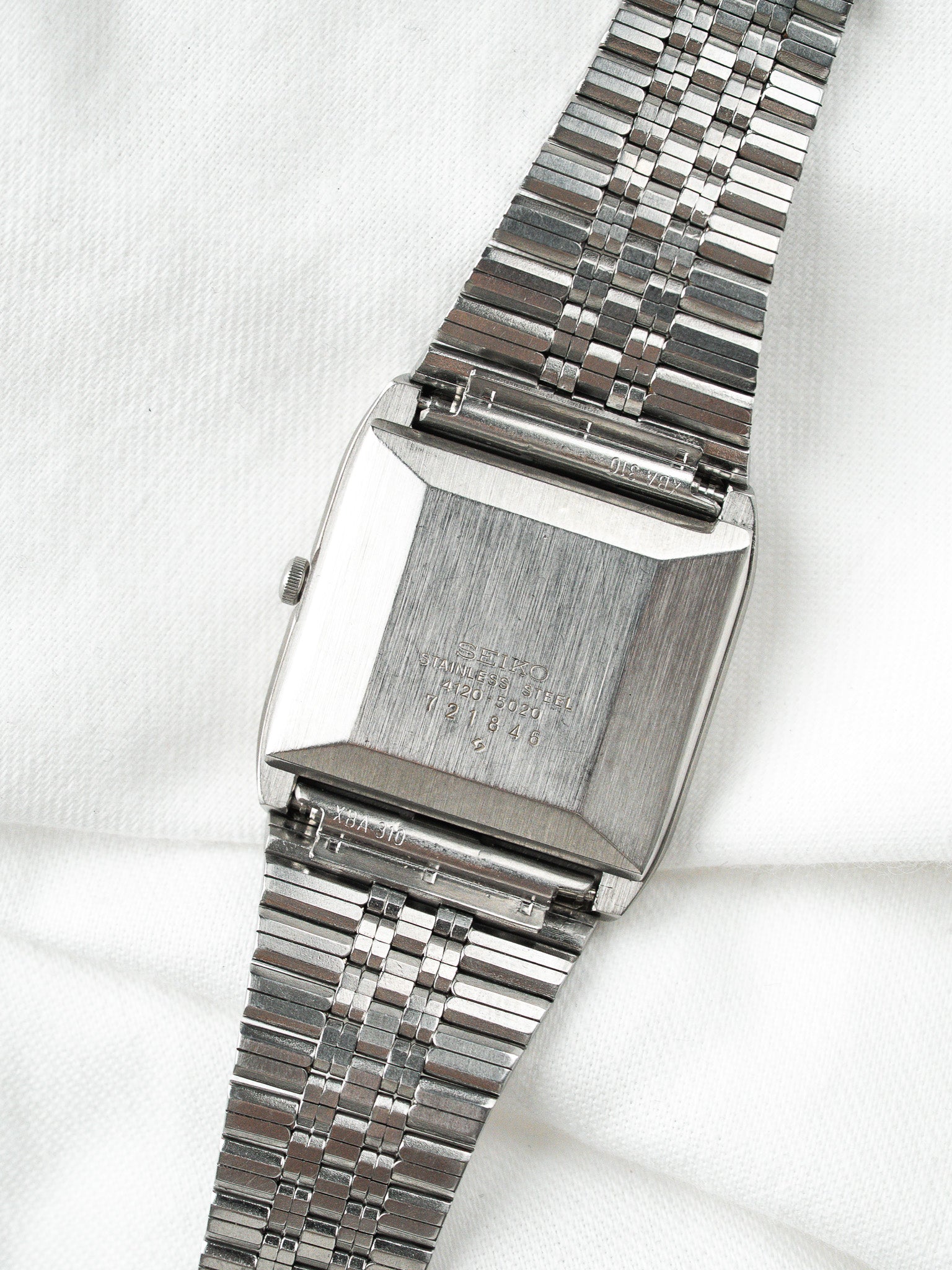Montre Seiko Emblem 4120-5020 Acier — Cadran Bleu Chevrons (1977)