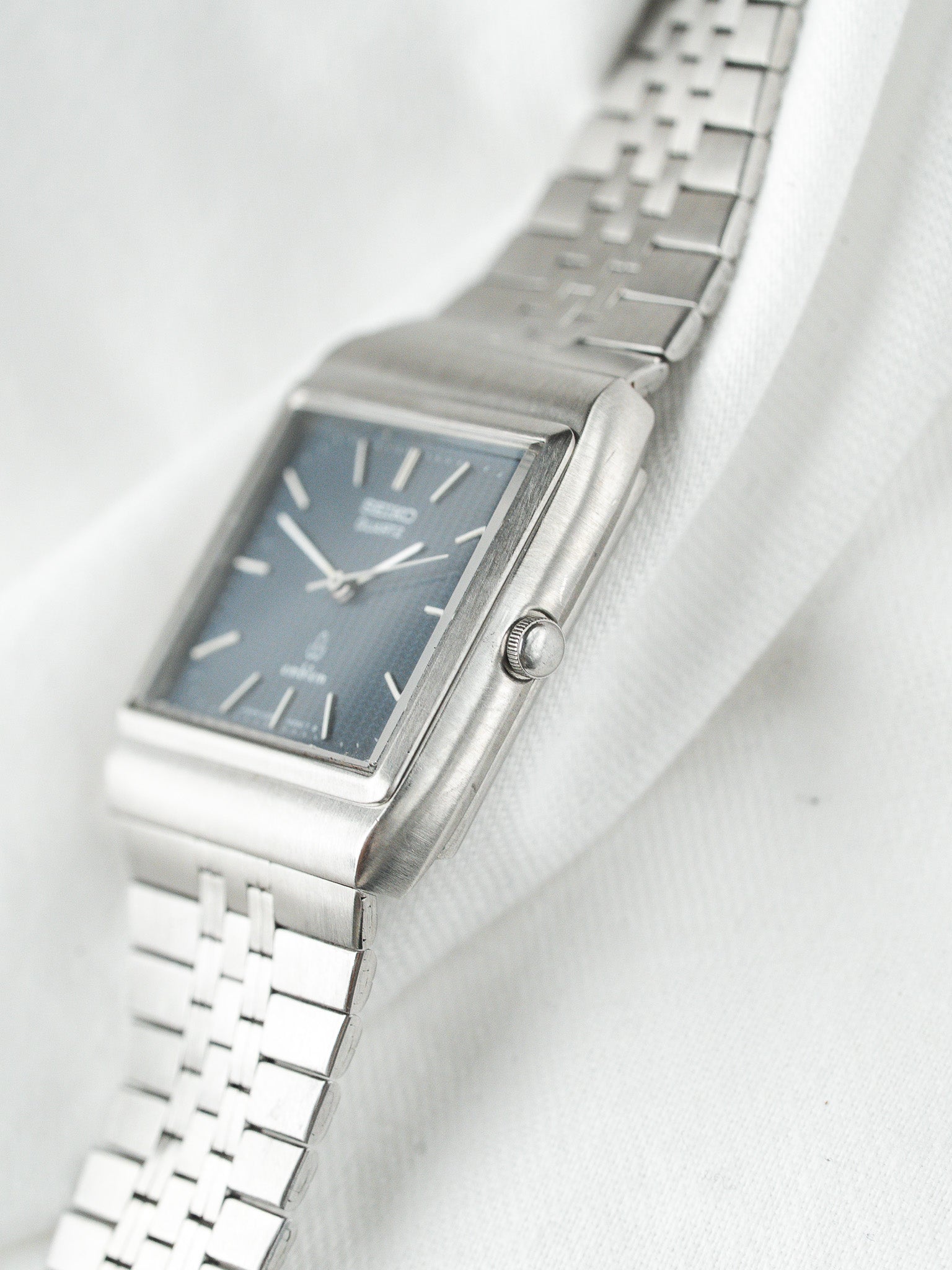 Montre Seiko Emblem 4120-5020 Acier — Cadran Bleu Chevrons (1977)