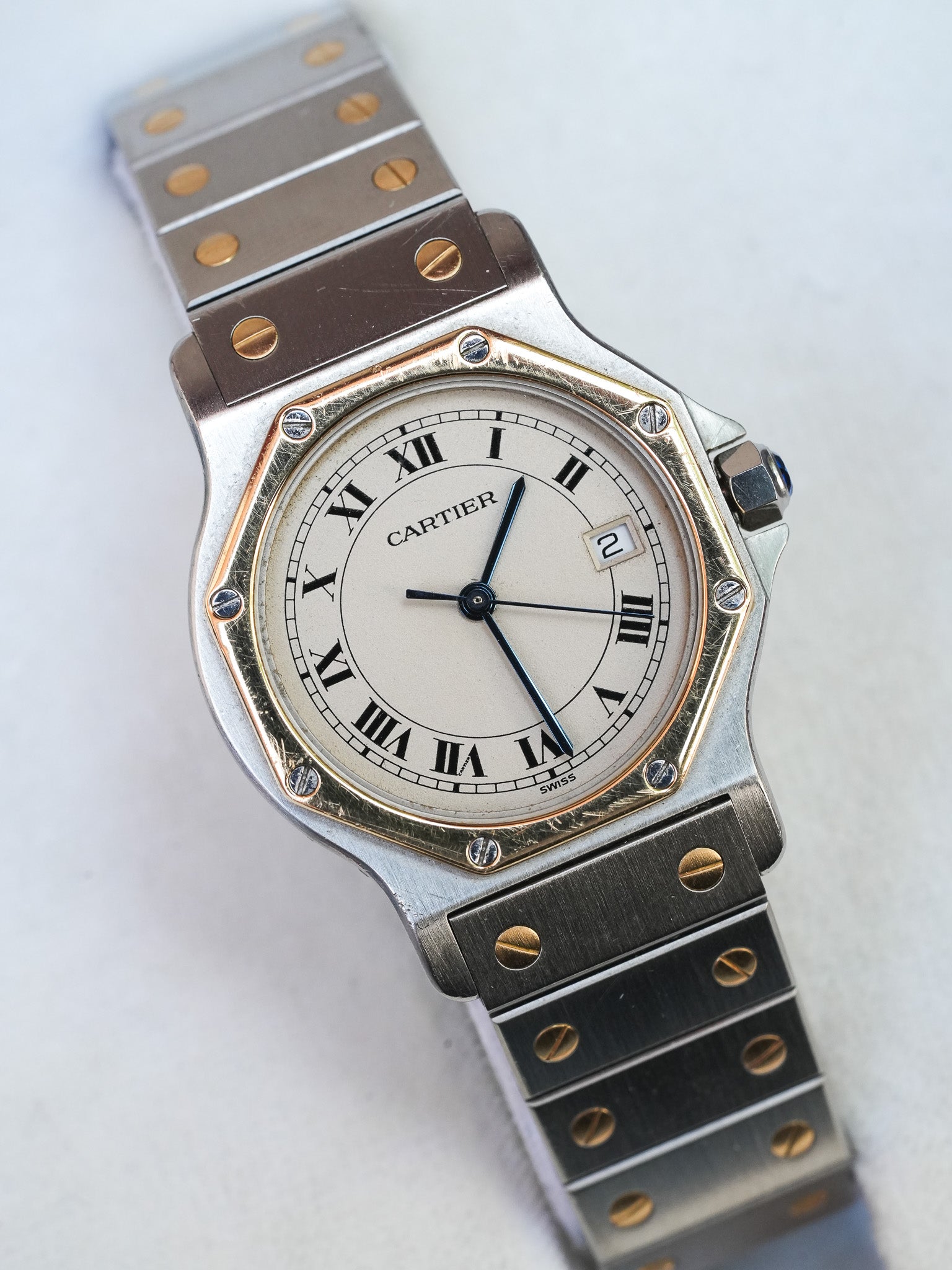 Cartier - Santos Octagonal 29mm Steel Gold Quartz - Box & Documentation - 1990s