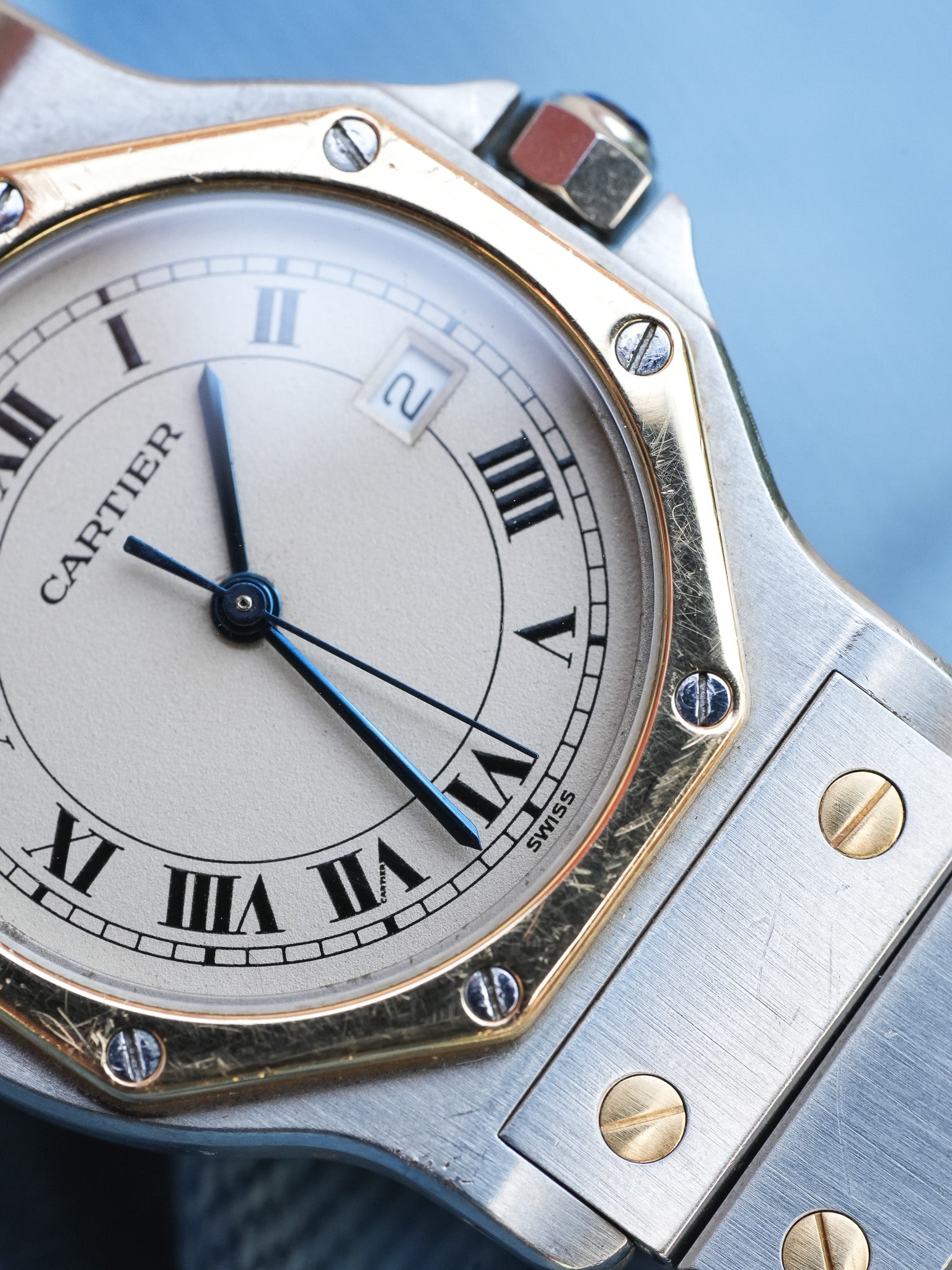 Cartier - Santos Octagonal 29mm Steel Gold Quartz - Box & Documentation - 1990s