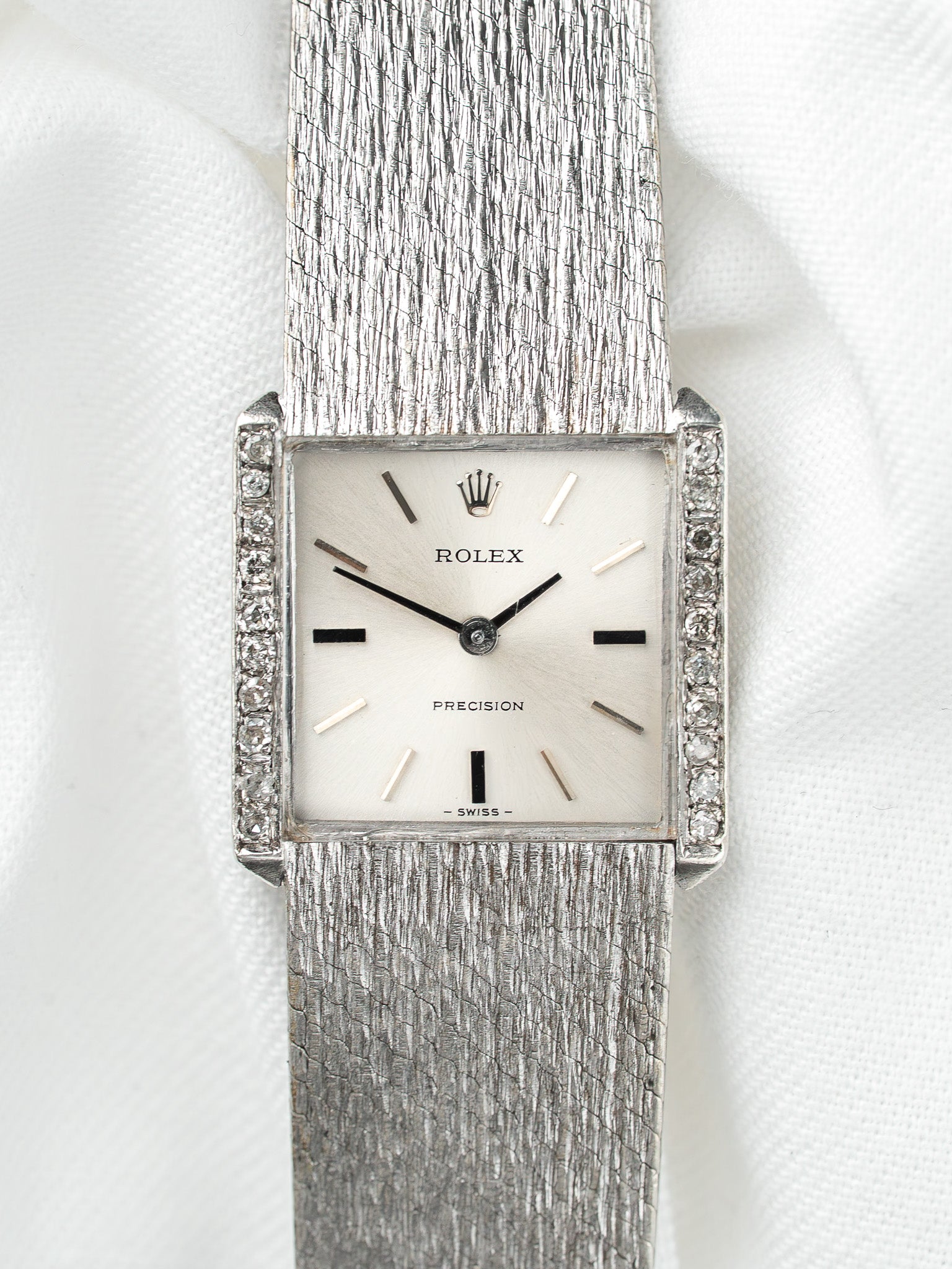 Rolex Precision Watch 2611 — Cóctel Diamantes Acero (1974)