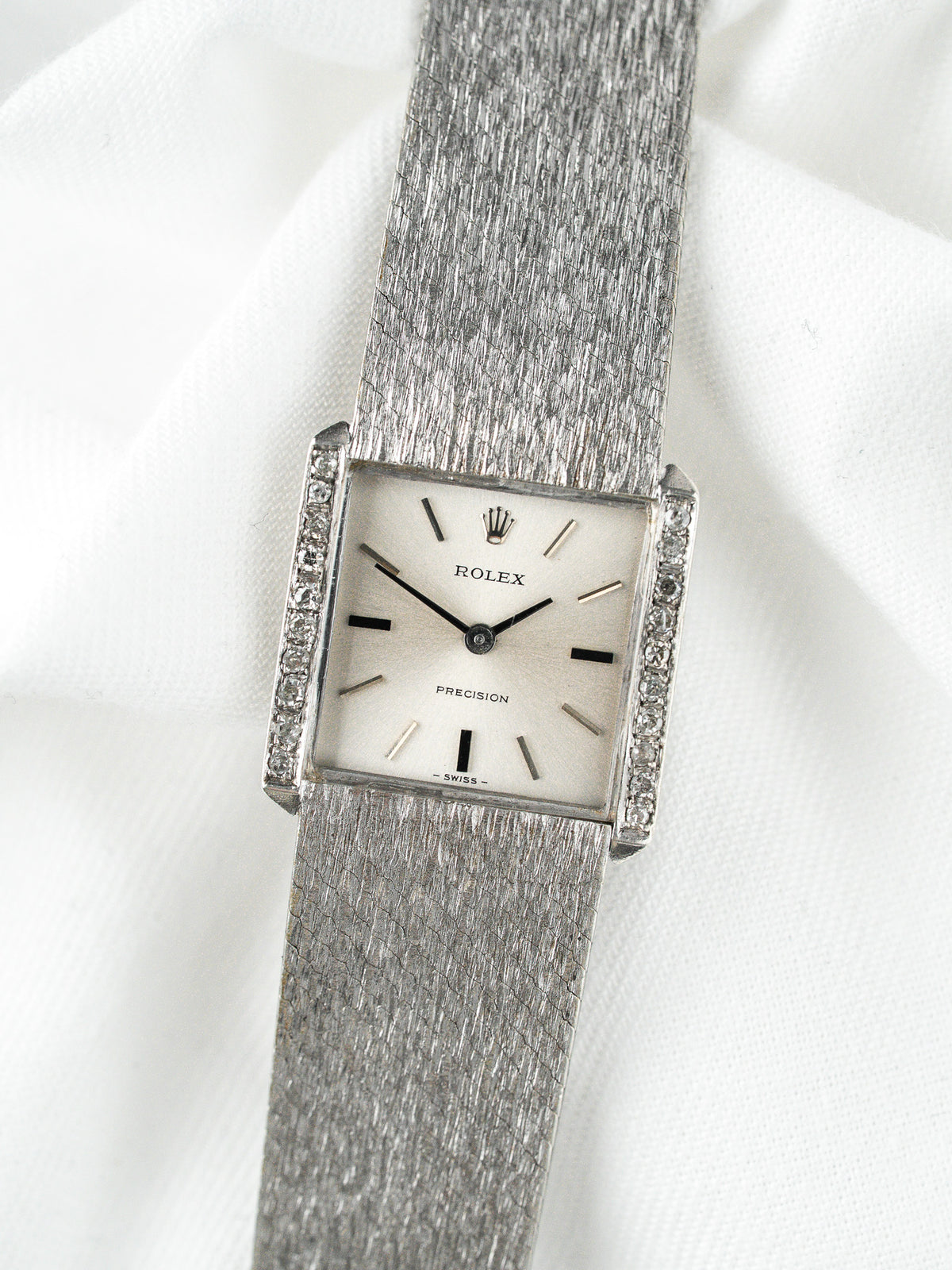 Rolex Precision Watch 2611 — Cóctel Diamantes Acero (1974)