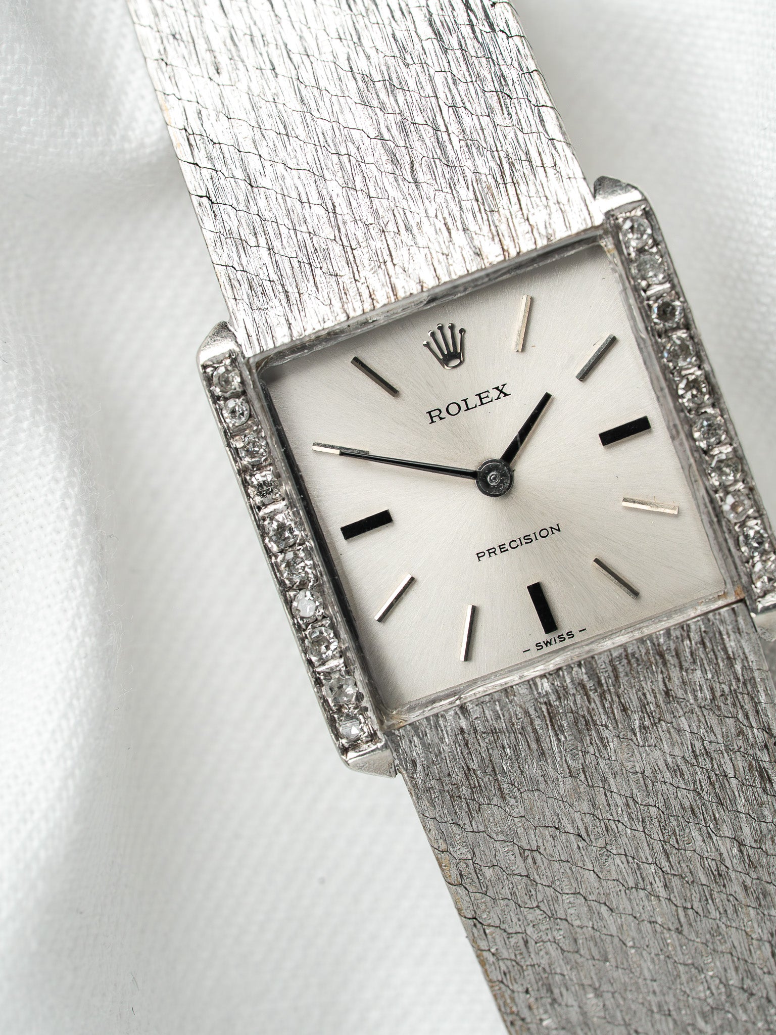 Rolex Precision Watch 2611 — Cóctel Diamantes Acero (1974)