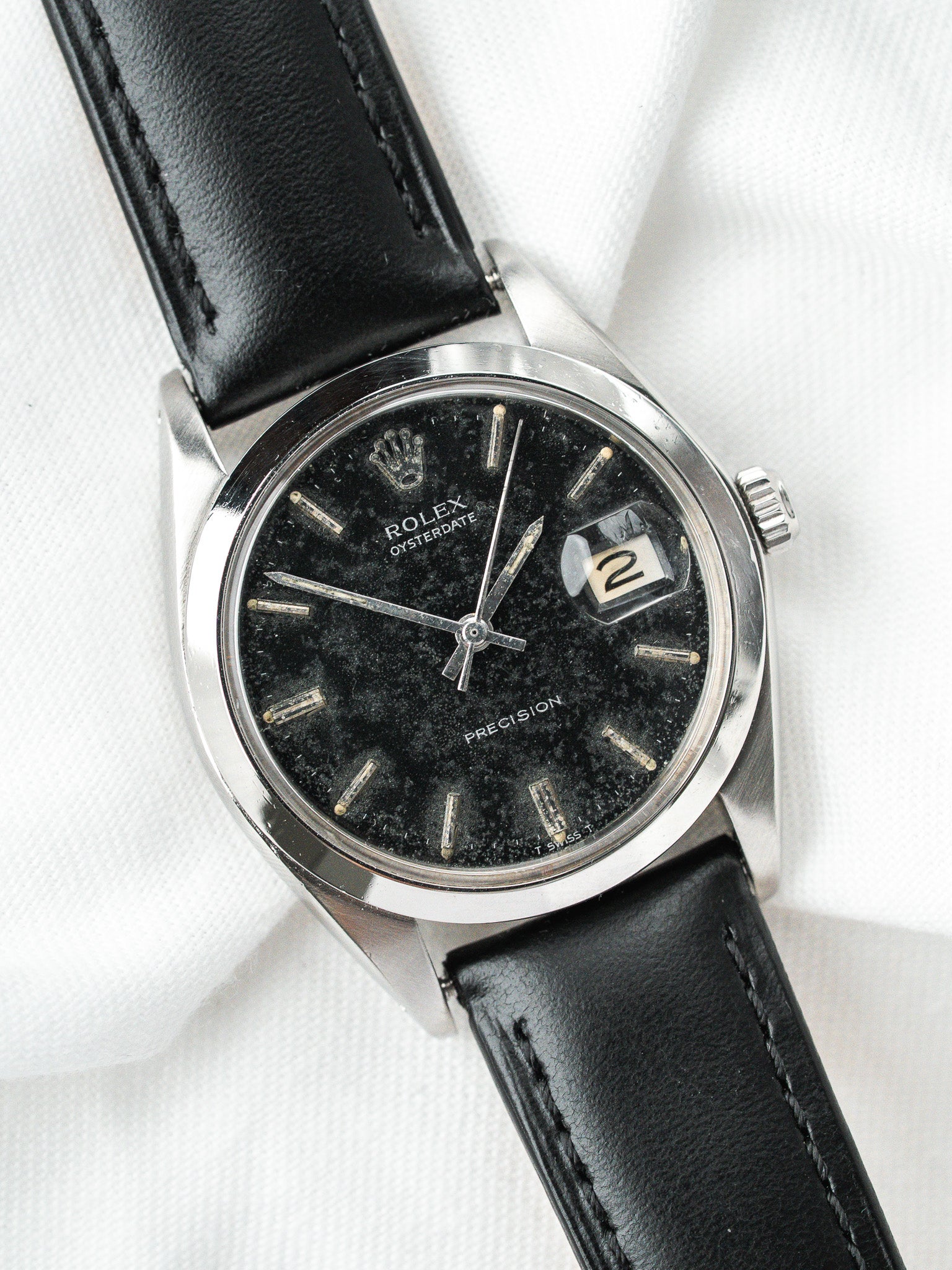 Rolex Oysterdate 6694 Watch — 黑色 Stardust 表盘 (1966)