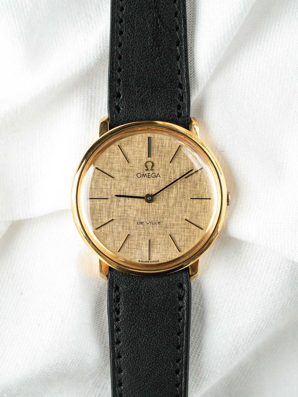Montre Omega De Ville 111.077 Plaqué Or — Cadran Lin (1970)