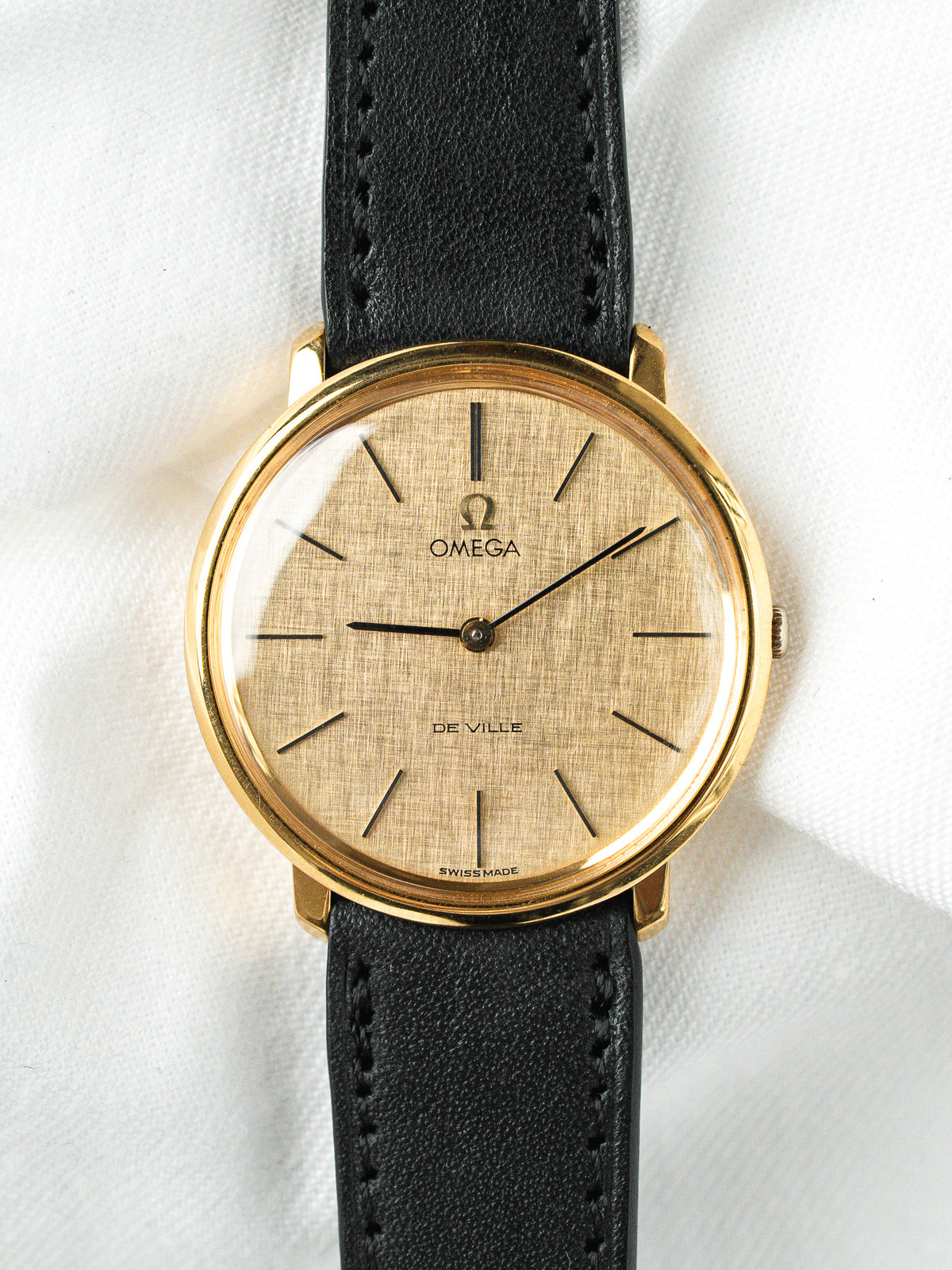 Montre Omega De Ville 111.077 Plaqué Or — Cadran Lin (1970)