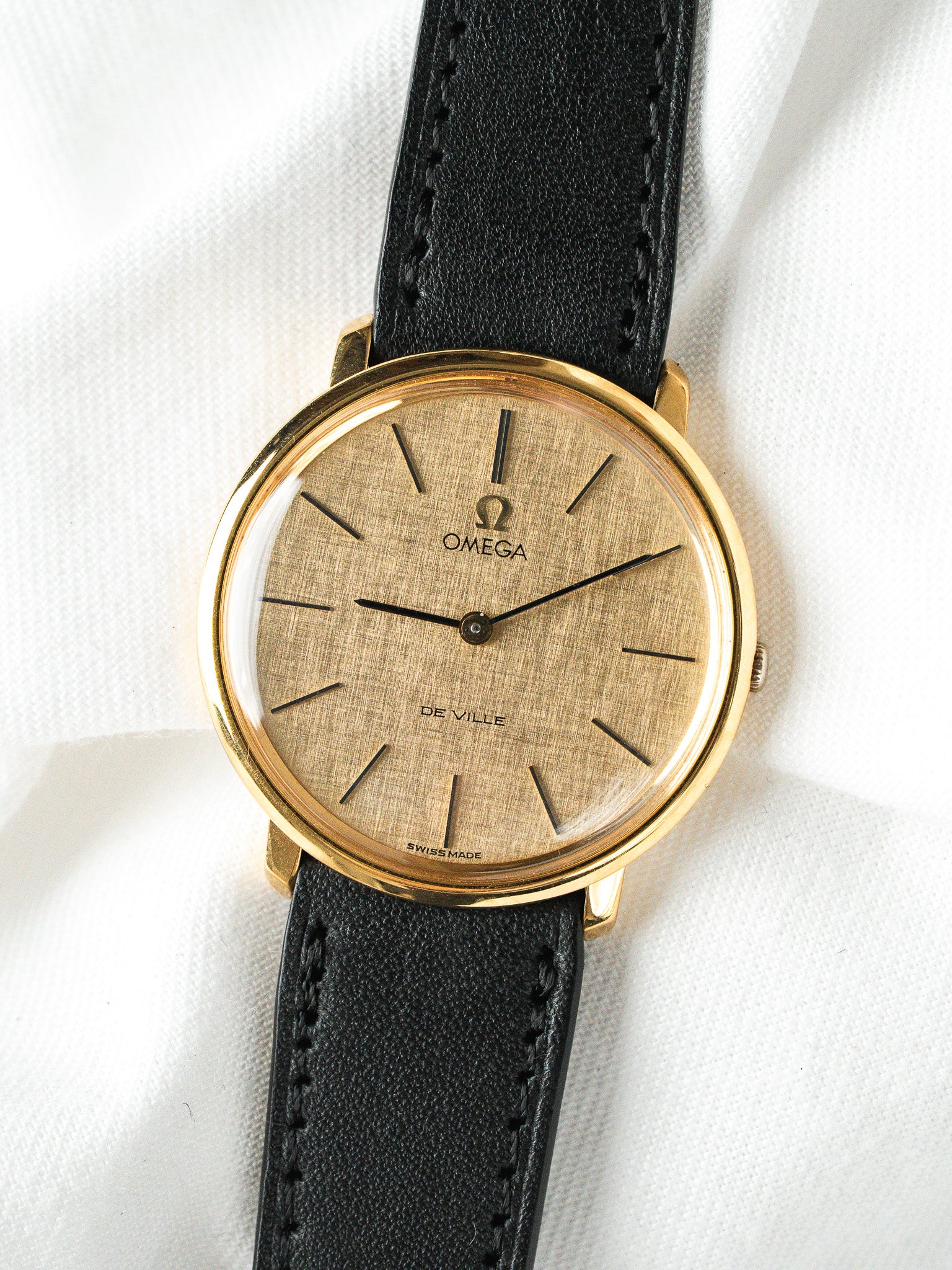 Montre Omega De Ville 111.077 Plaqué Or — Cadran Lin (1970)