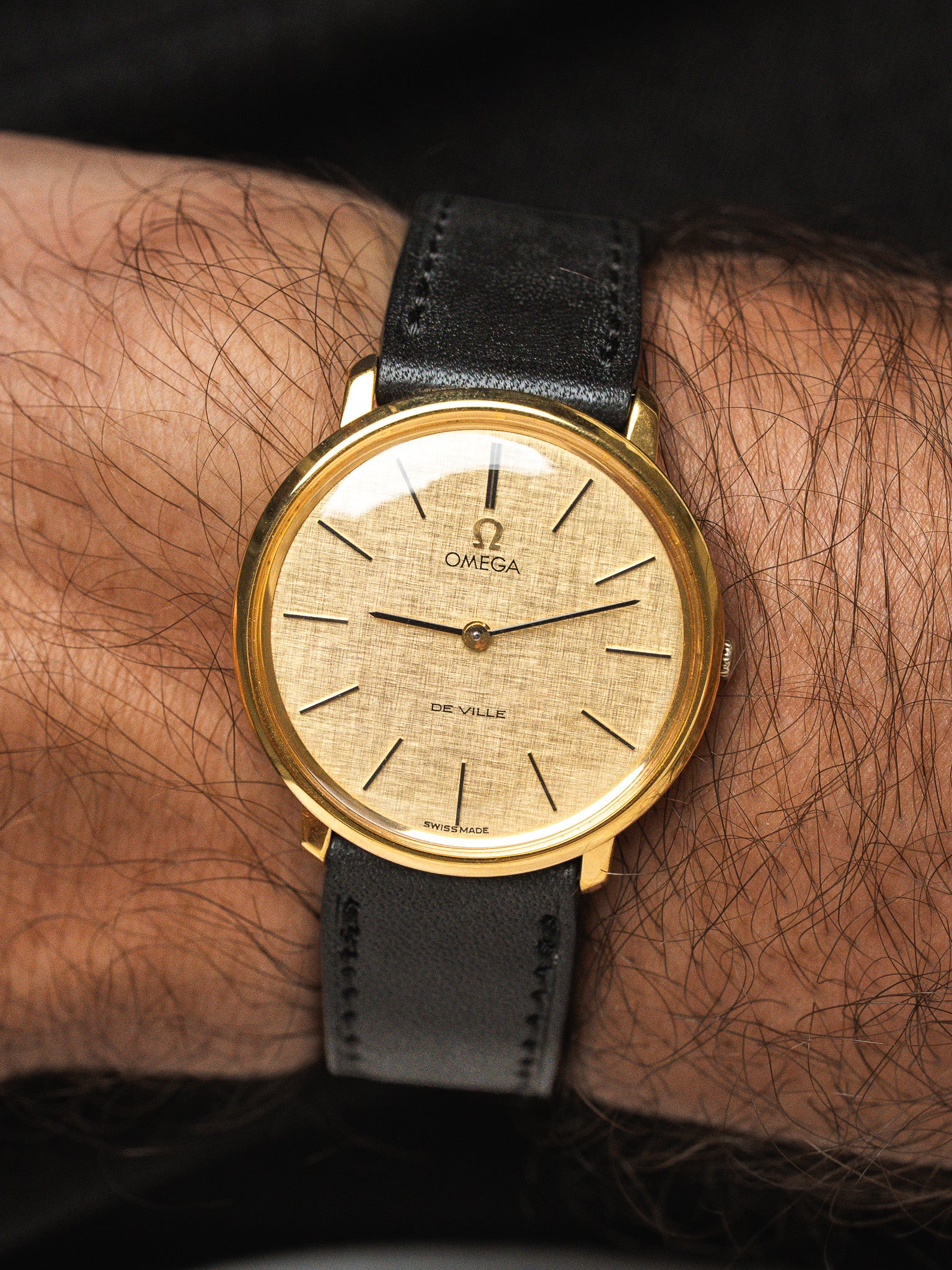 Montre Omega De Ville 111.077 Plaqué Or — Cadran Lin (1970)
