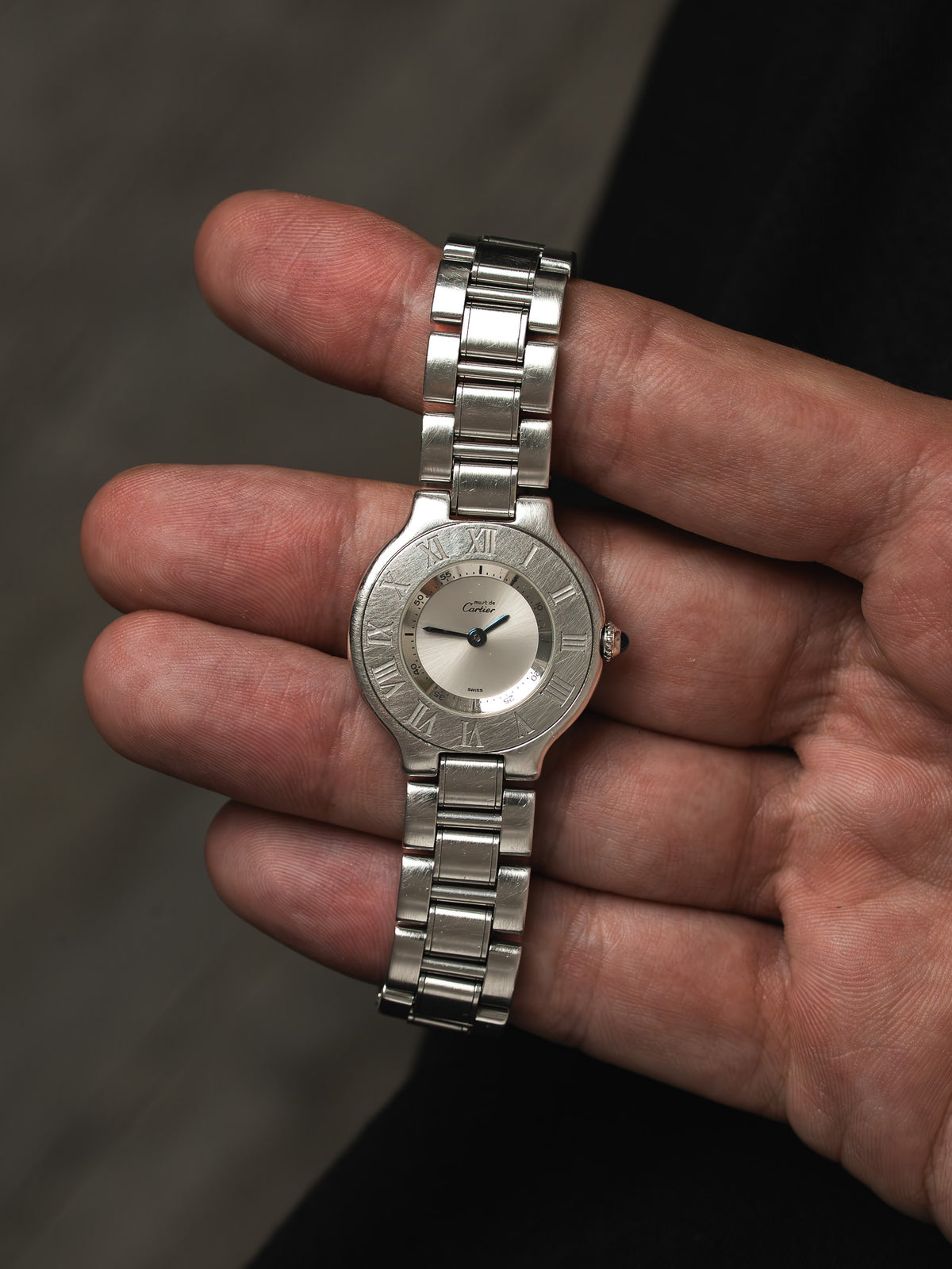 Omega Genève Watch 21 Ref. 1340 Stahl — Lünette mit römischen Ziffern (1990s)