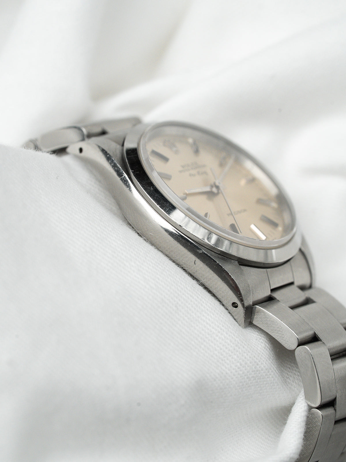 Rolex Air-King Watch 14000 Acero — Esfera plateada patinada (1991)