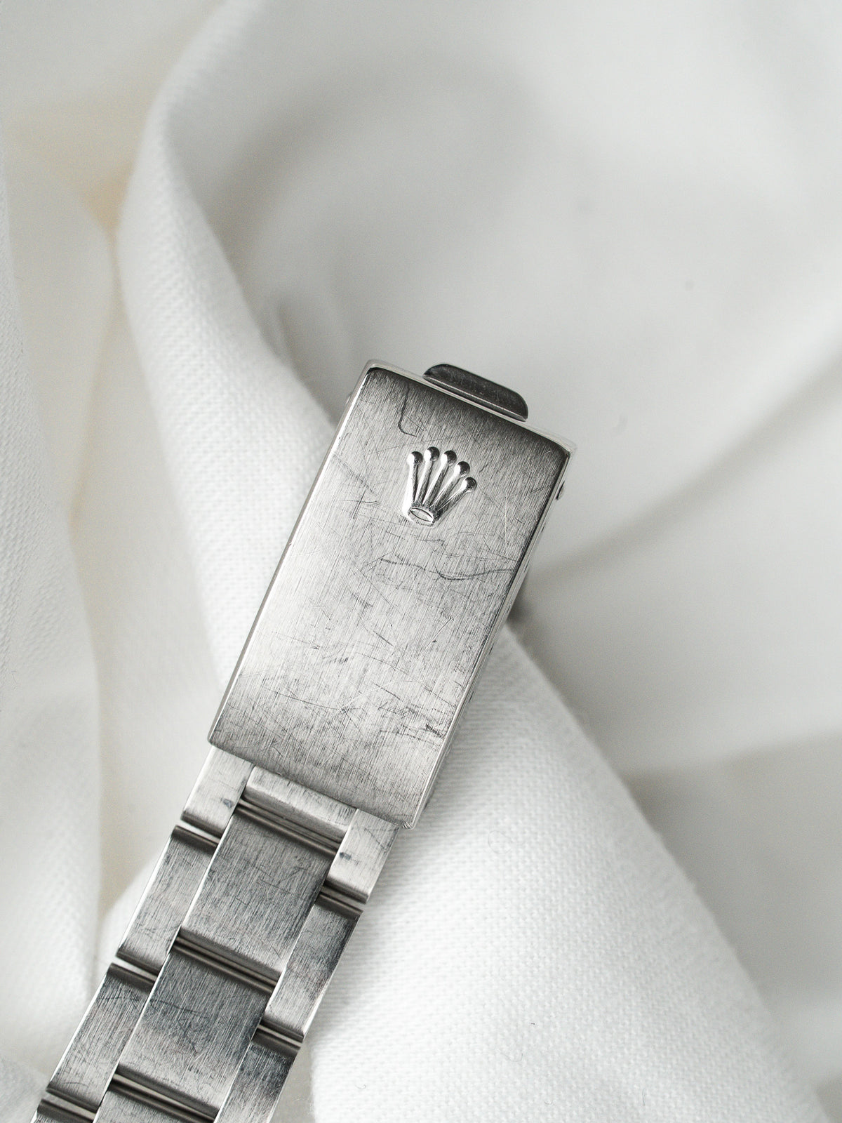 Rolex Air-King Watch 14000 Acero — Esfera plateada patinada (1991)