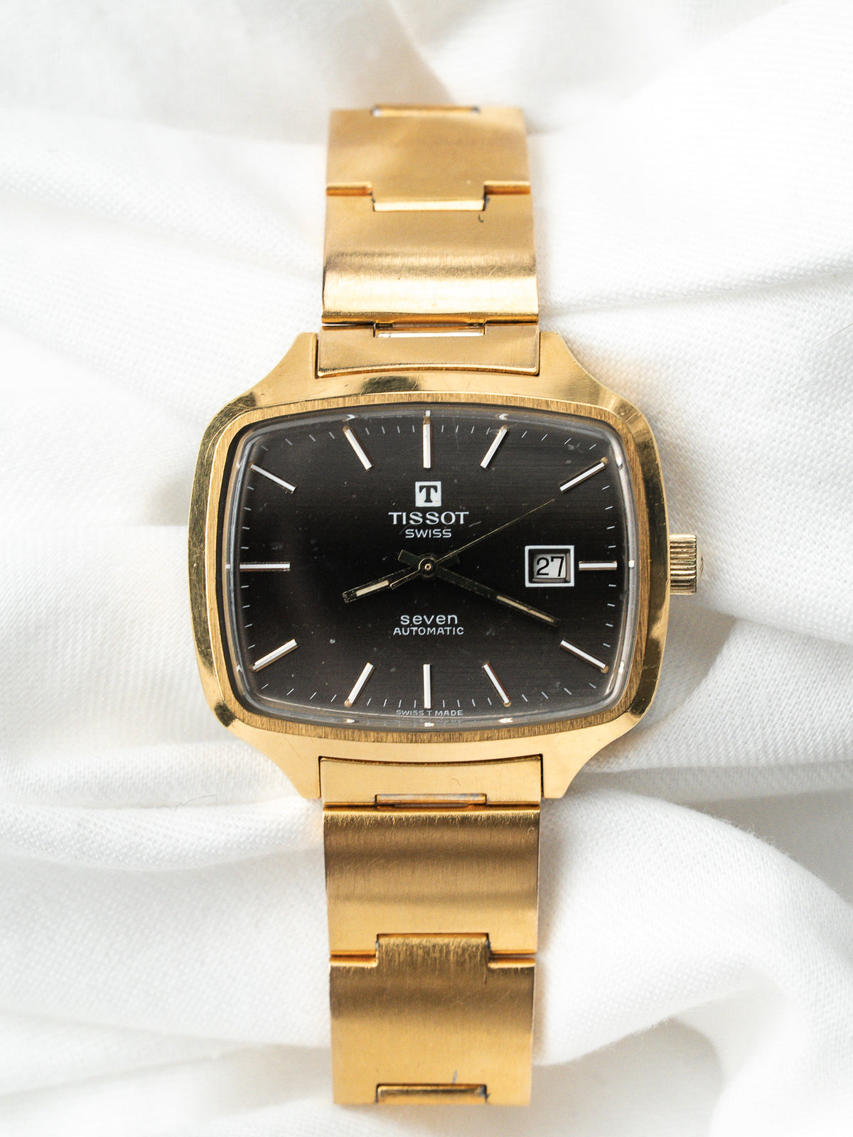 Montre Tissot Seven Automatique — Boîtier TV Taupe (1970s)