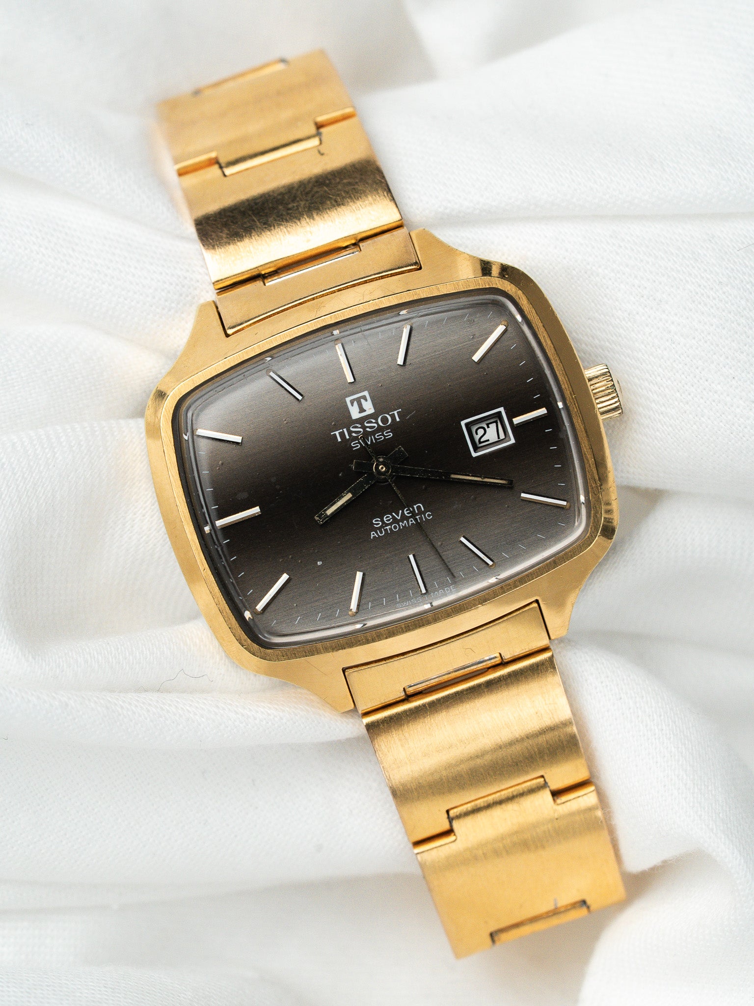 Montre Tissot Seven Automatique — Boîtier TV Taupe (1970s)