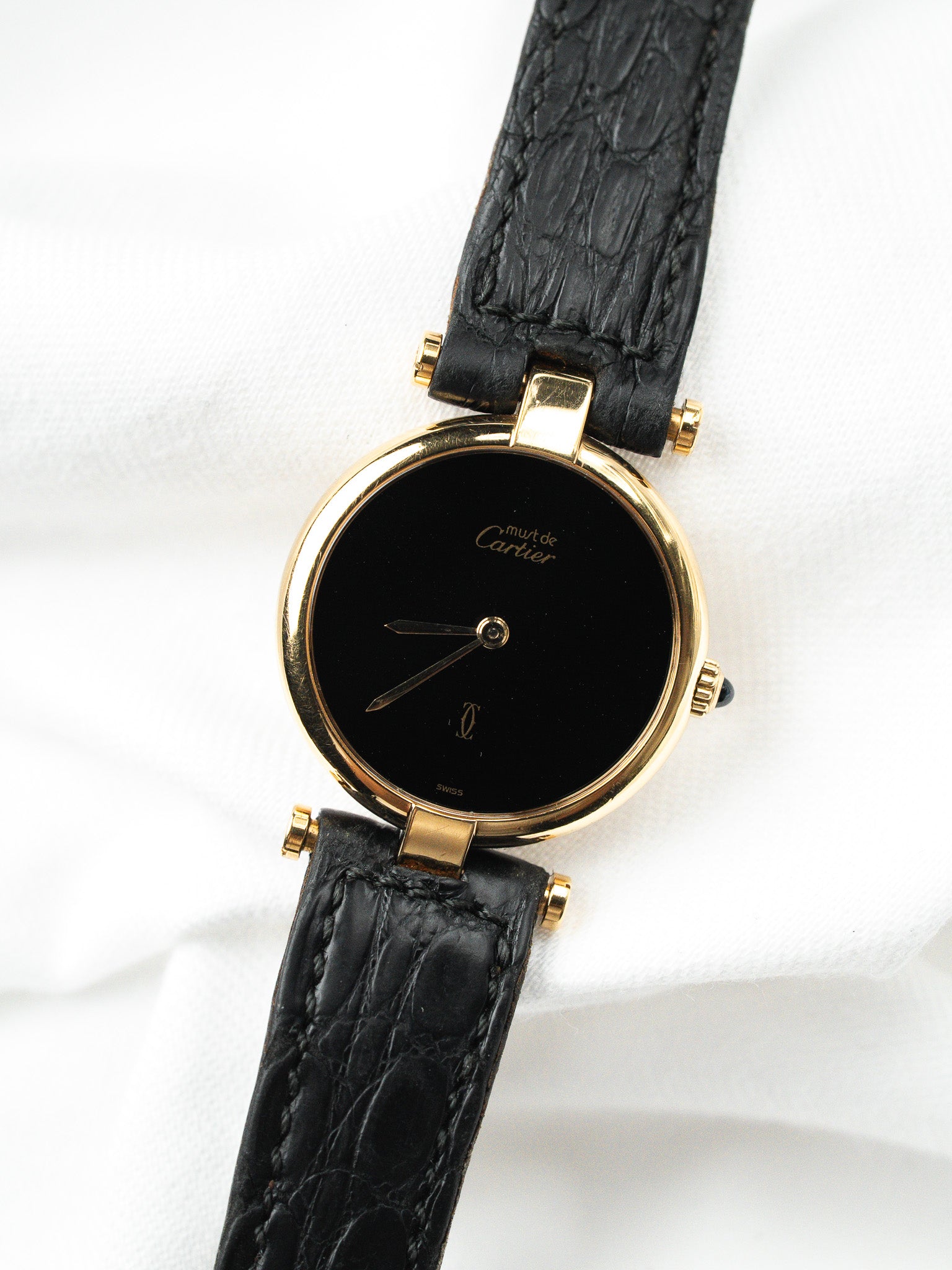 Cartier Must Vendôme 590004 — Negro, Pulsera Cartier (1990s)