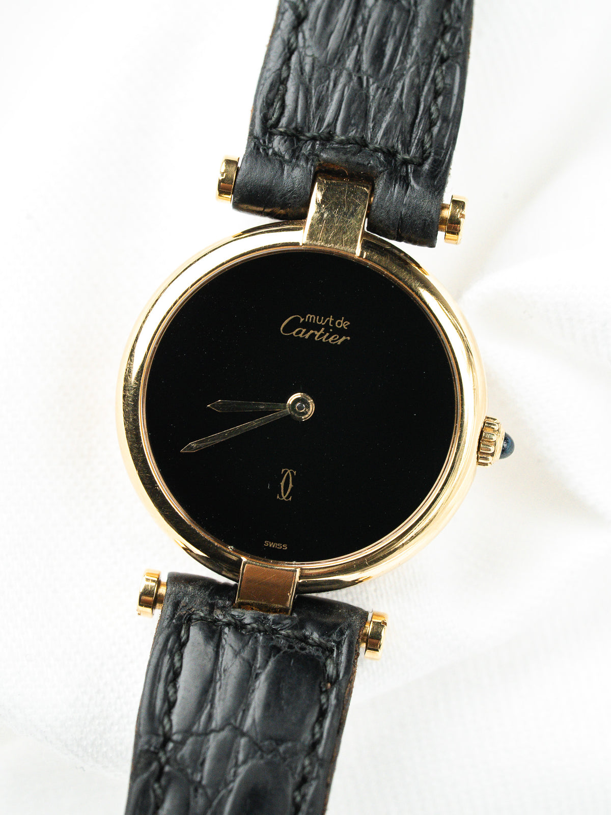 Cartier Must Vendôme 590004 — Negro, Pulsera Cartier (1990s)