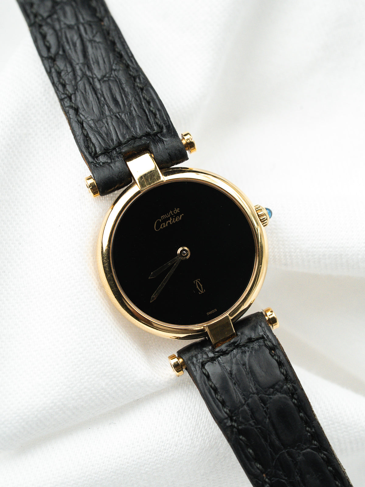 Cartier Must Vendôme 590004 — Negro, Pulsera Cartier (1990s)