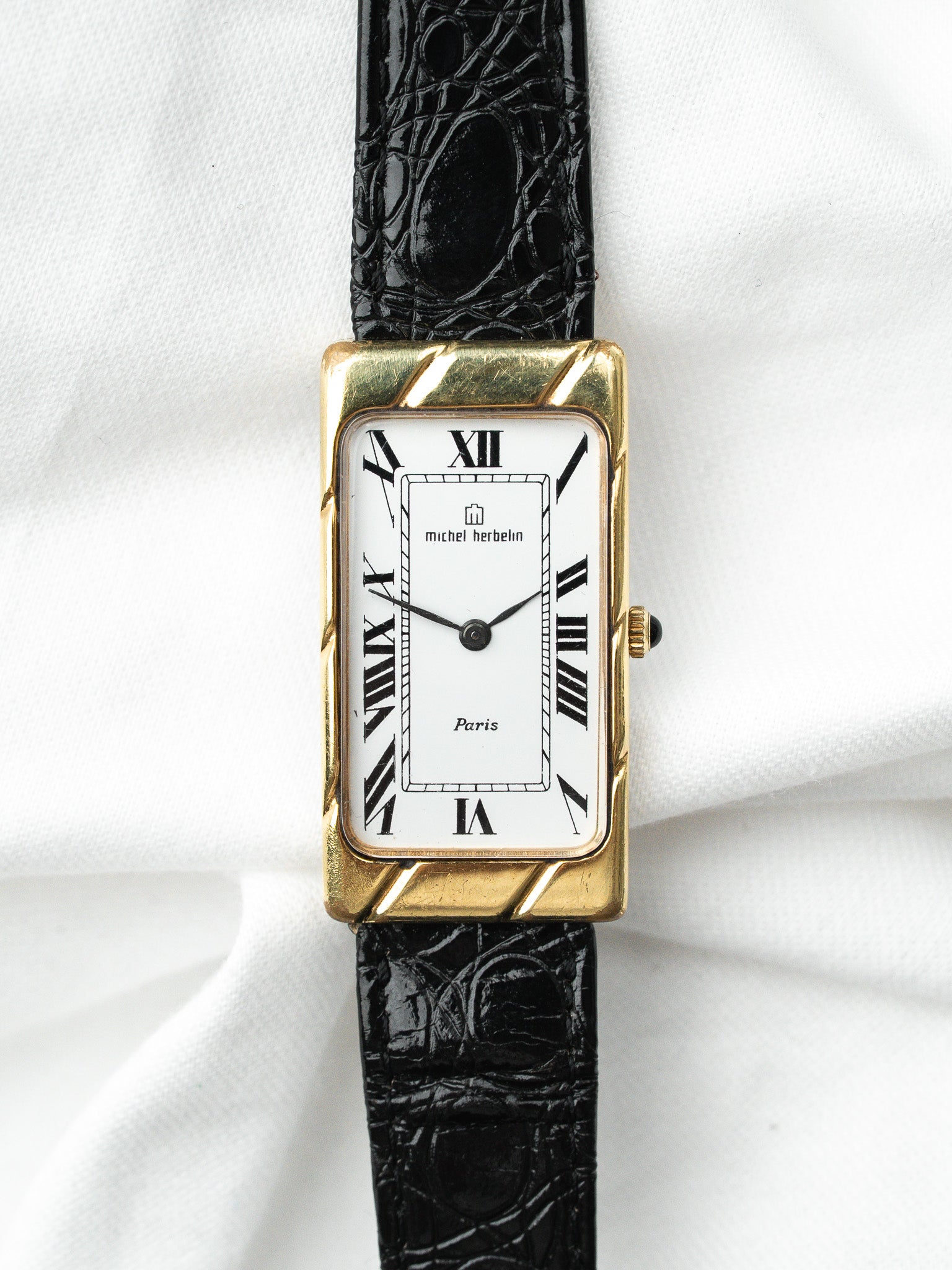 Montre Michel Herbelin Tank Allongé — Plaqué Or (1970s)