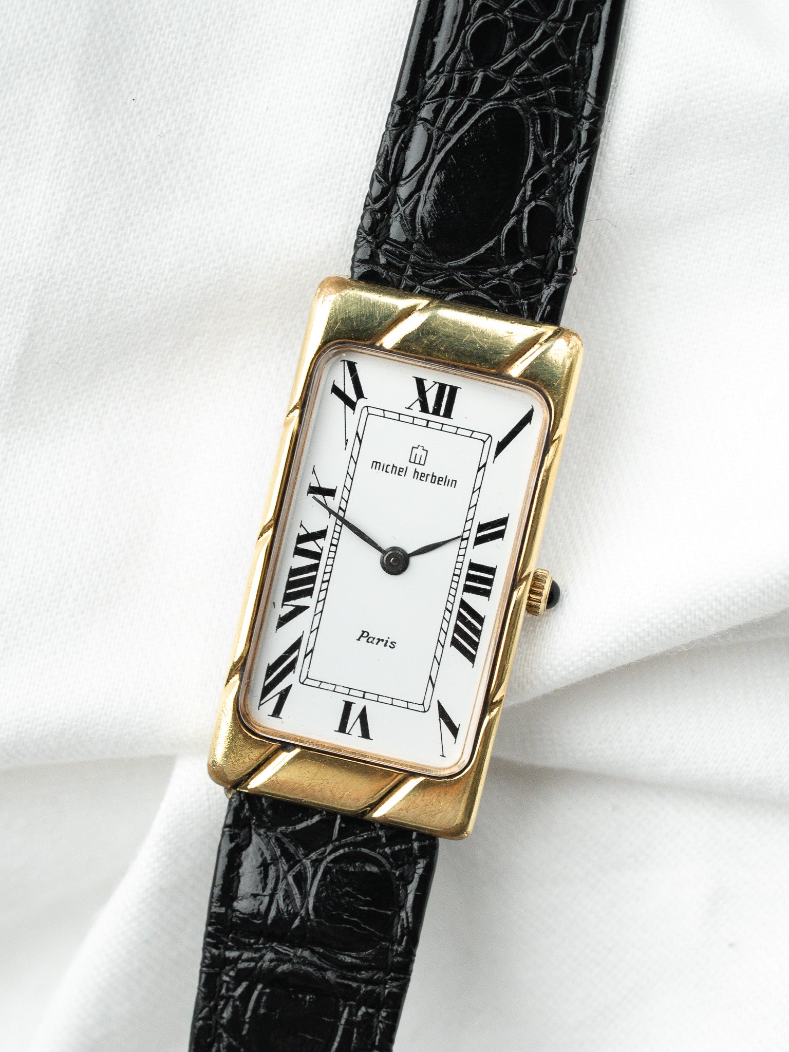 Montre Michel Herbelin Tank Allongé — Plaqué Or (1970s)