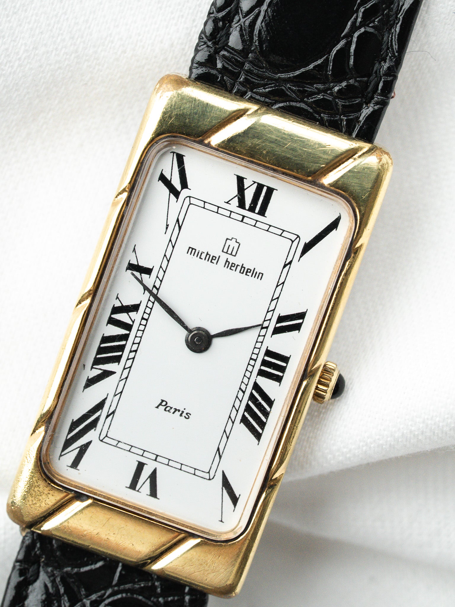 Montre Michel Herbelin Tank Allongé — Plaqué Or (1970s)