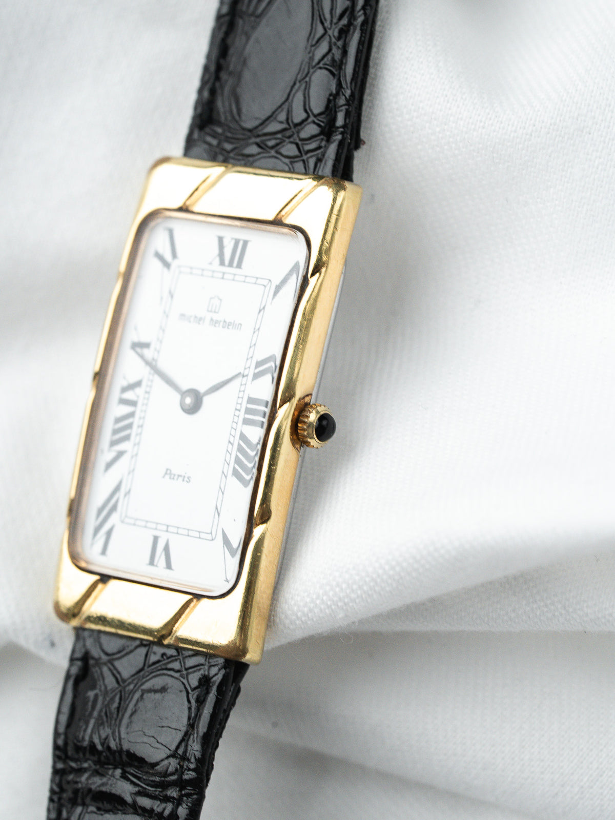 Montre Michel Herbelin Tank Allongé — Plaqué Or (1970s)