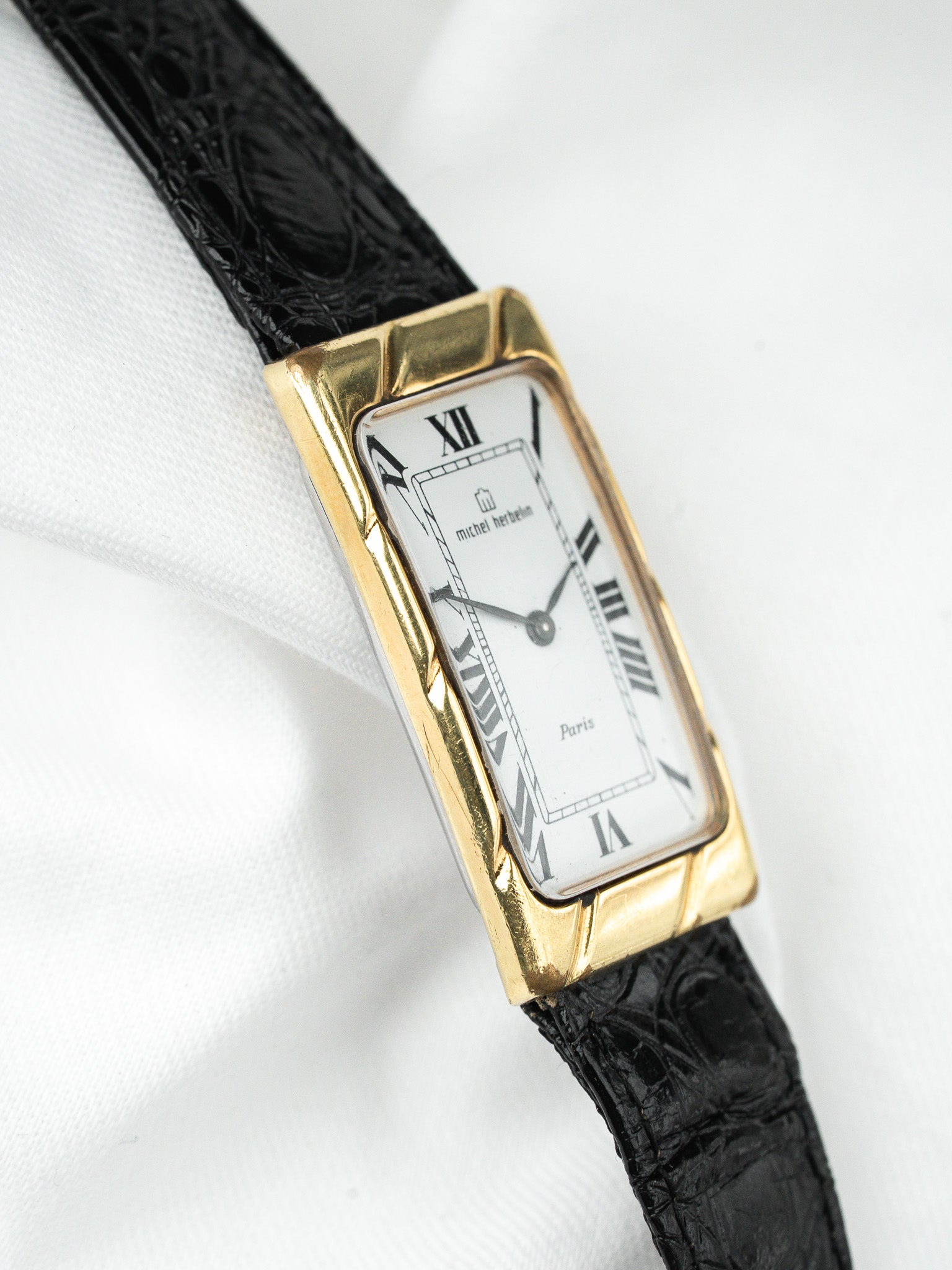 Montre Michel Herbelin Tank Allongé — Plaqué Or (1970s)